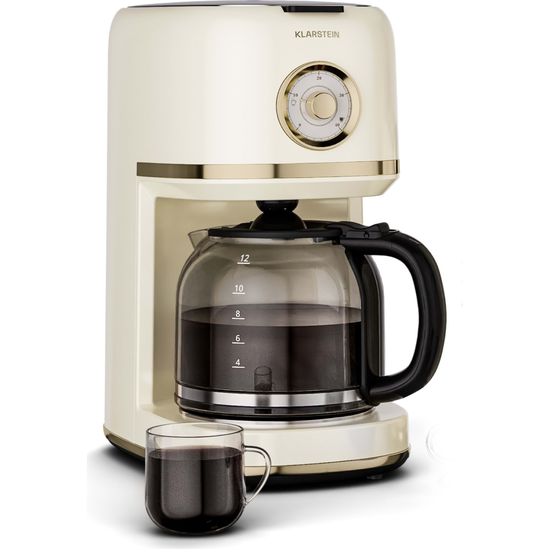 Cafetière filtre KLARSTEIN Victoria 1,5L 12 Tasses Beige