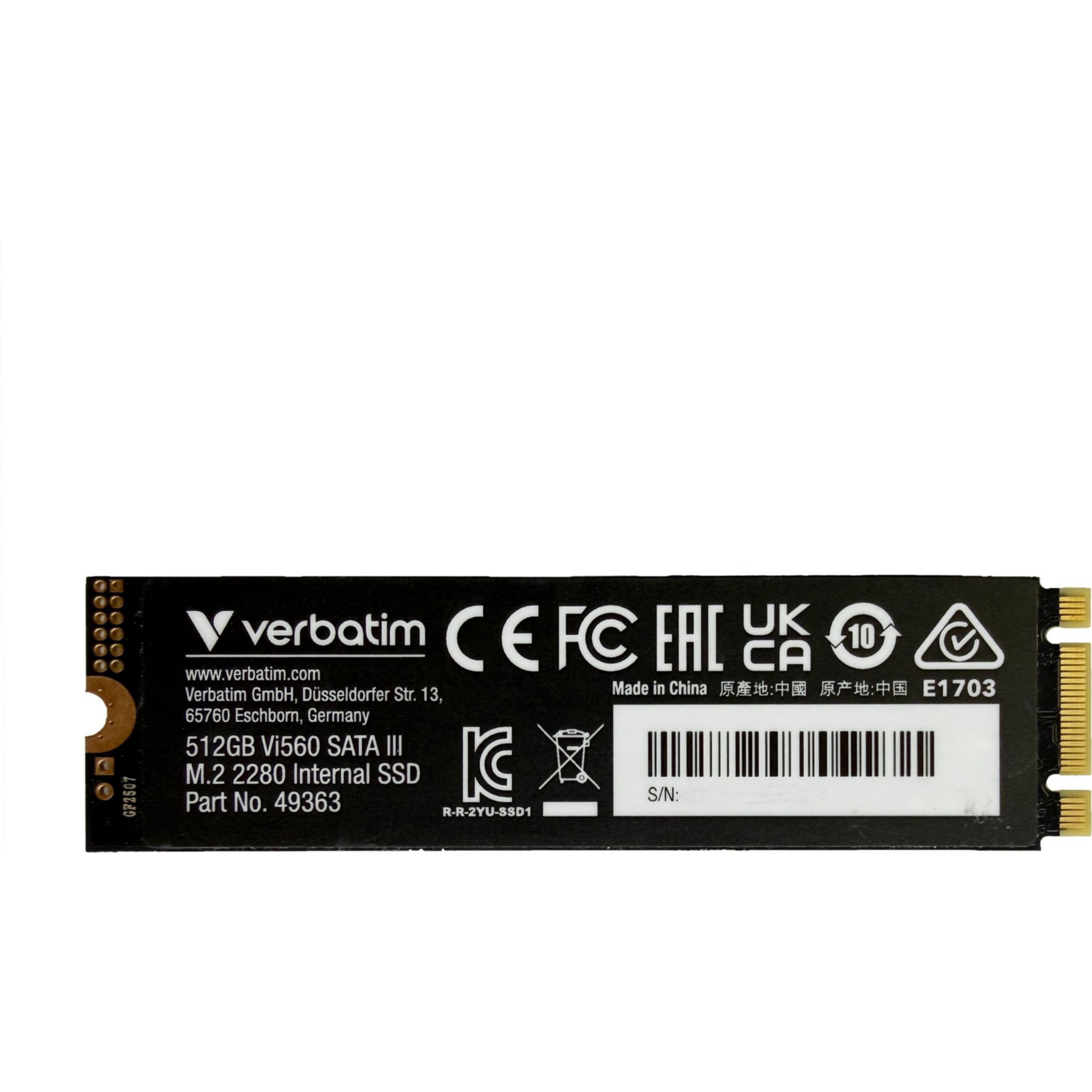 Disque SSD interne VERBATIM Disque interne SSD M.2 Verbatim 512Go