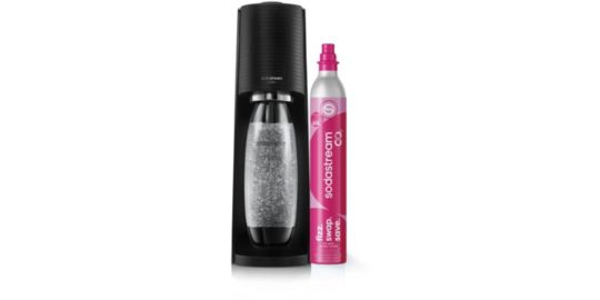 Machine à soda SODASTREAM Terra noire + 1 Recharge de Gaz 60L + 1 Bouteille de gazéification