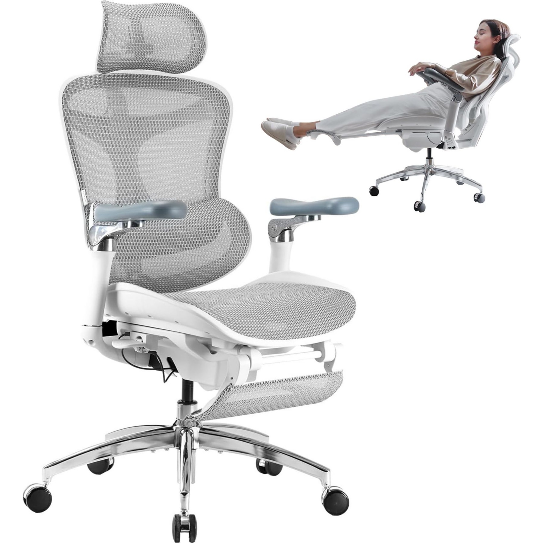 Fauteuil ergonomique SIHOO C300 Pro JT chaise ergonomique blanc