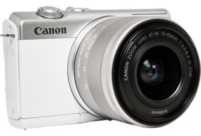 Appareil photo Hybride CANON EOS M200 Blanc + EF-M 15-45mm IS STM Reconditionné