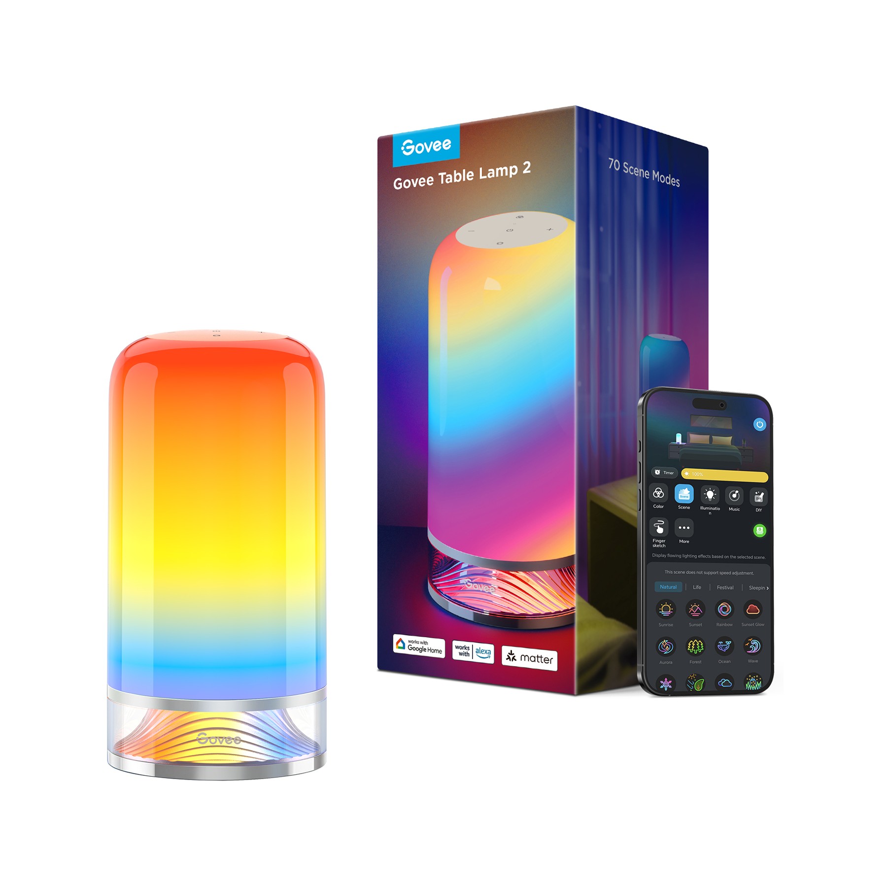 Lampe connectée GOVEE Lampe de table LED RGBICWW