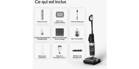Aspirateur laveur TINECO Floor One Switch i5 Stretch Noir