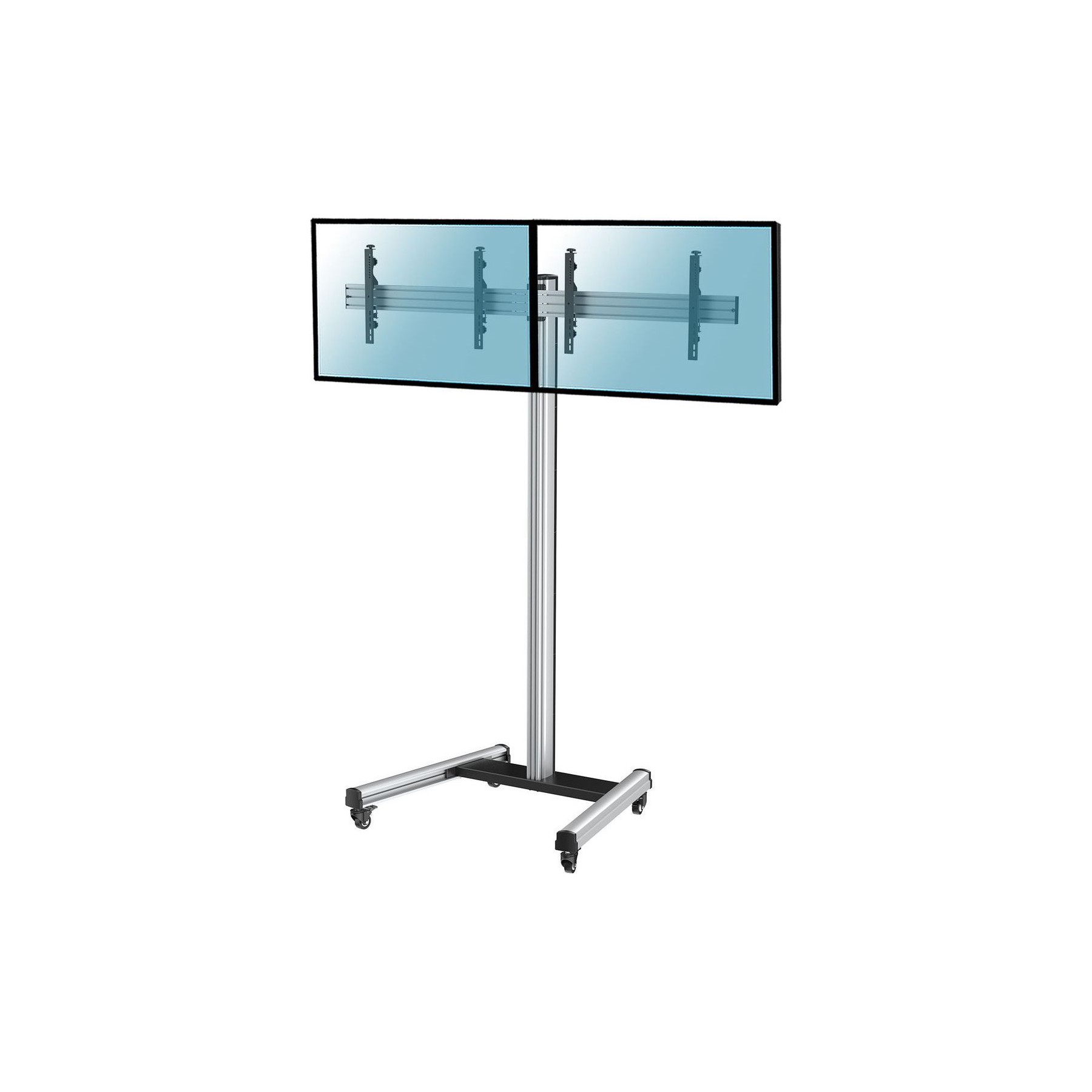 Pied TV KIMEX Support à roulettes 2 écrans TV 43"- 49"