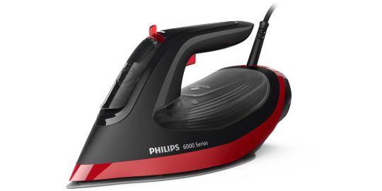 Fer à repasser PHILIPS DST6130/40 fer à vapeur Série 6000 Noir/Rouge, 2600W