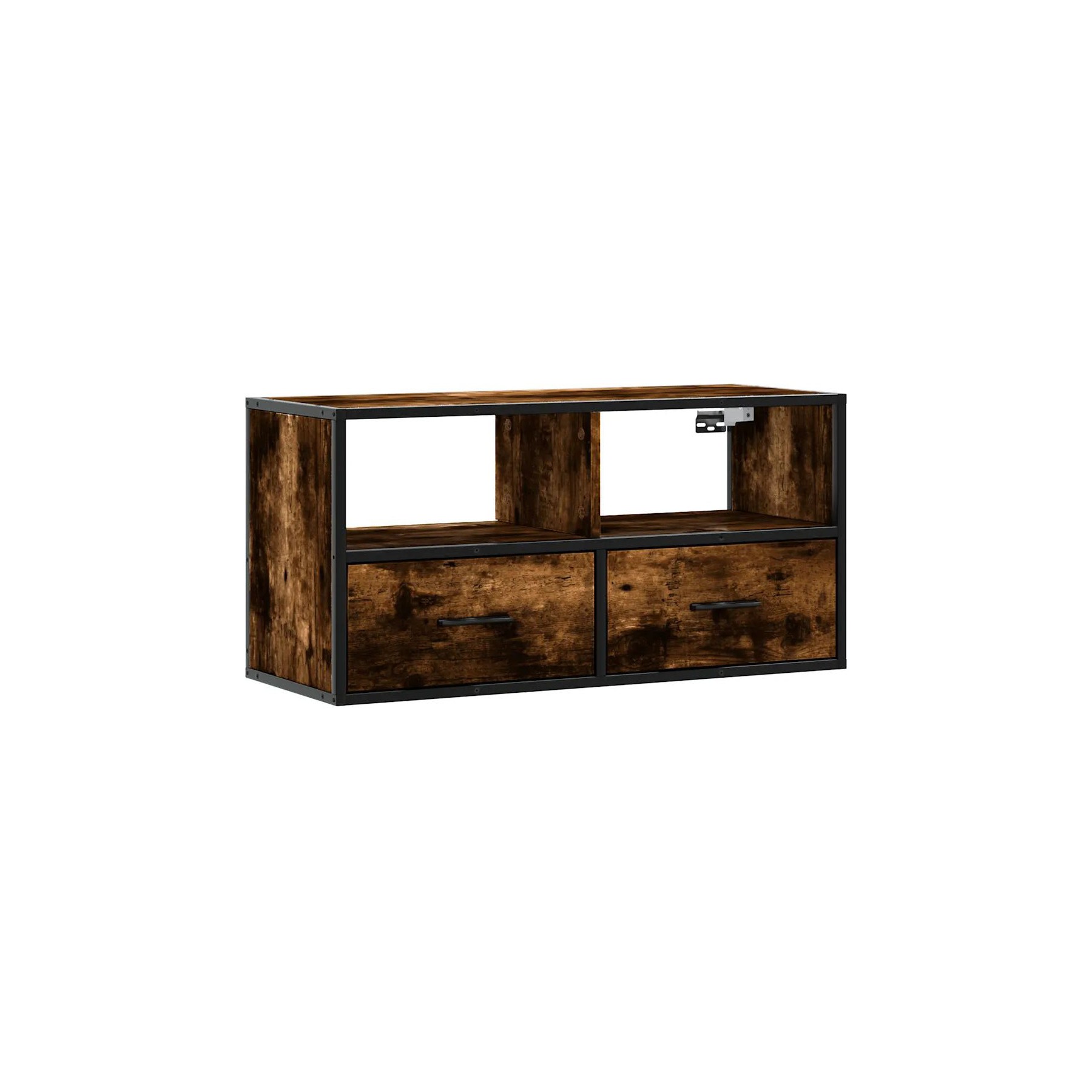 Meuble TV HELLOSHOP26 Meuble TV design industriel mural 80 x 3