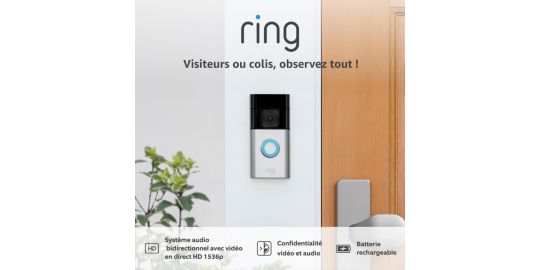 Sonnette vidéo RING Battery Doorbell Plu