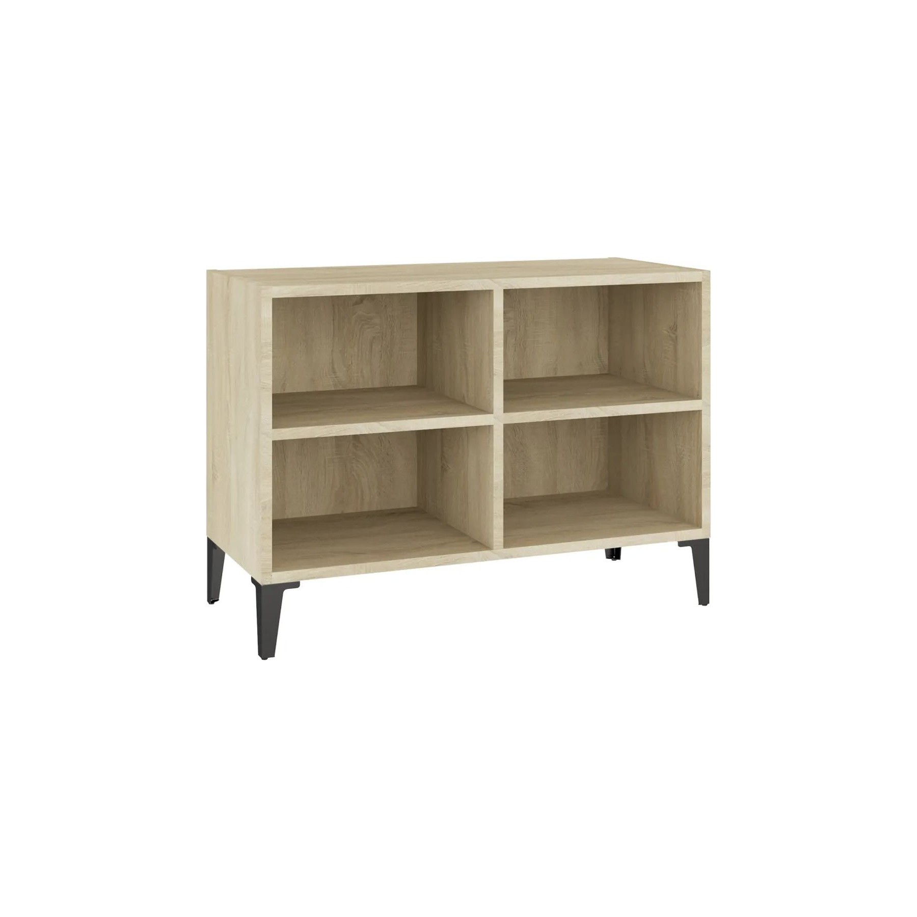 Meuble TV HELLOSHOP26 Meuble TV chêne sonoma avec 4 compartime