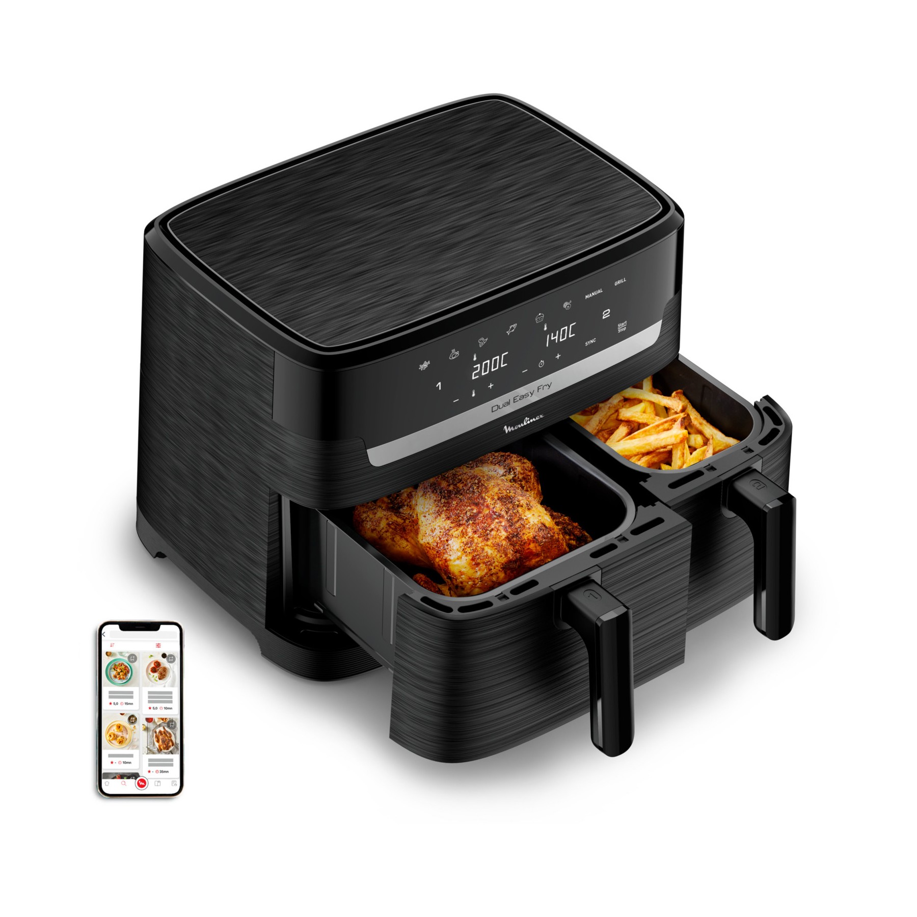 Friteuse sans huile MOULINEX Easy fry Dual XXL 8,3L EZ901N20