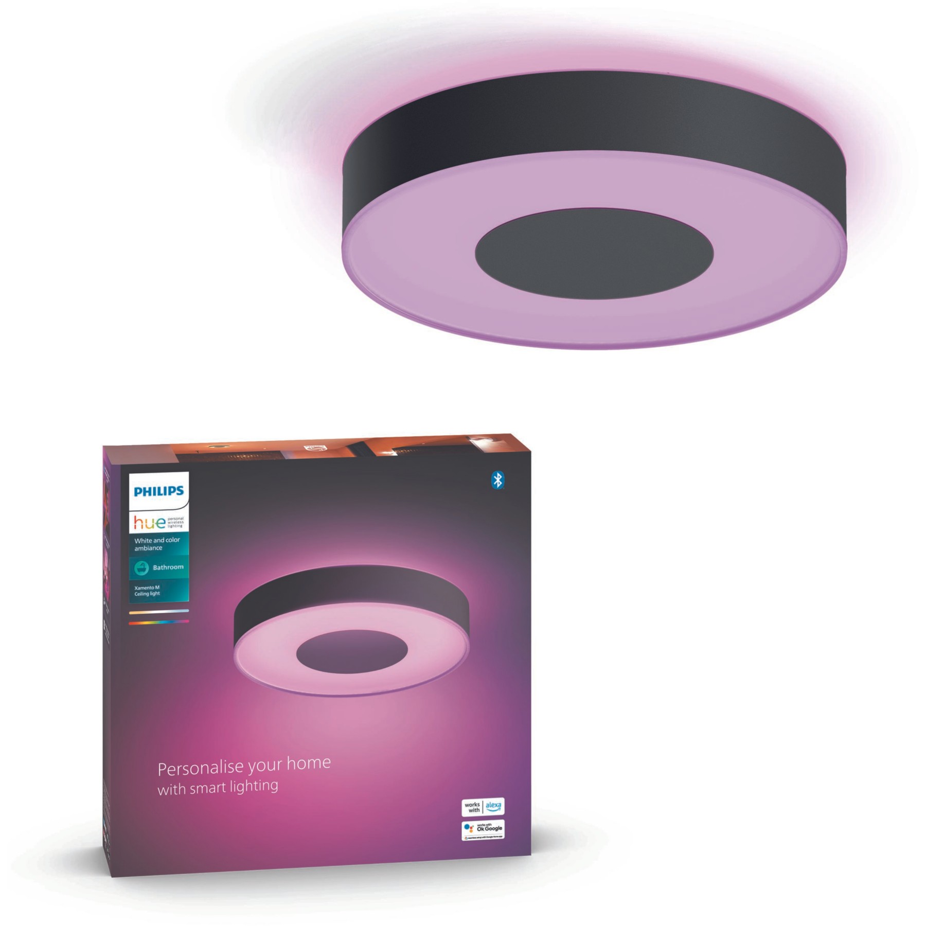 Plafonnier PHILIPS HUE W&C Xamento M Noir