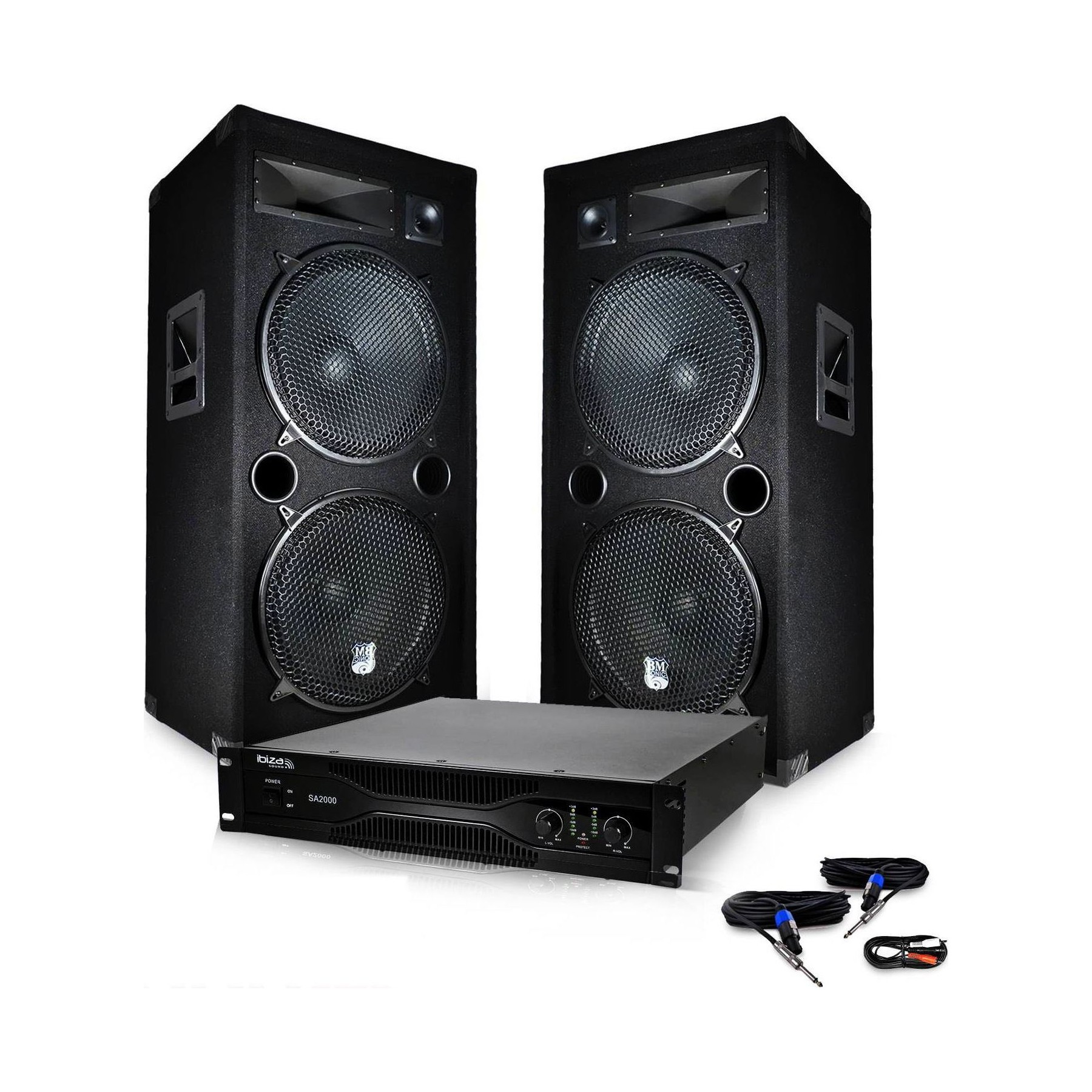 Pack sono BM SONIC Pack DJ sono PA Enceintes 2x15"/38cm 200