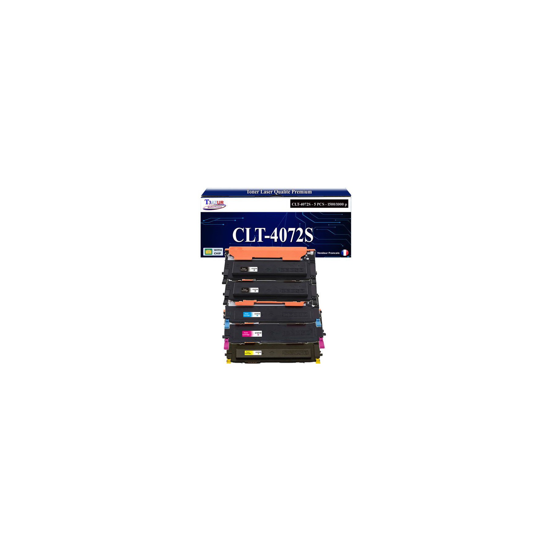 Toner T3AZUR pour Samsung CLP320N, CLT-4072S (x5)