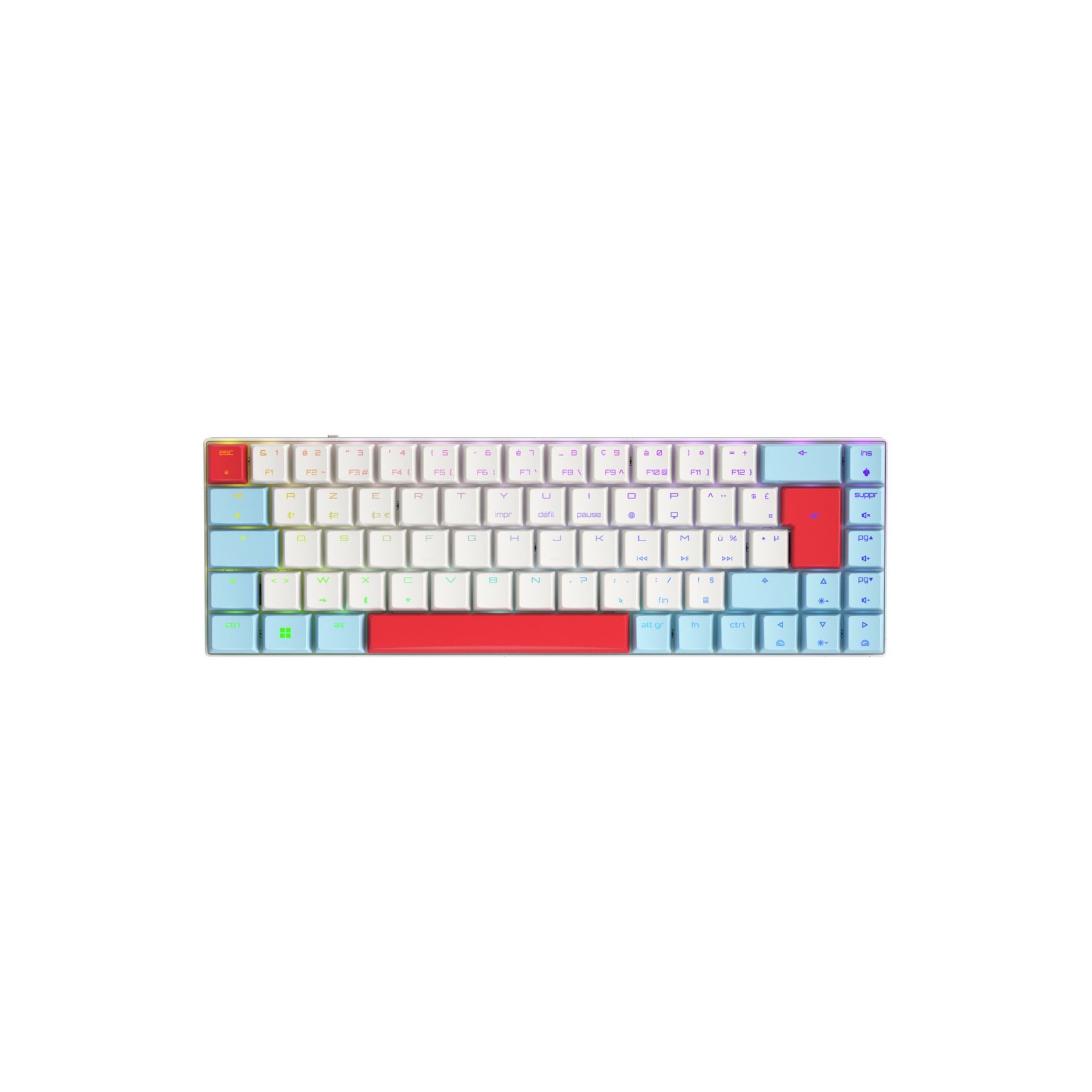 Clavier gamer sans fil CHERRY MX-LP 2.1 COMPACT WL - Blanc
