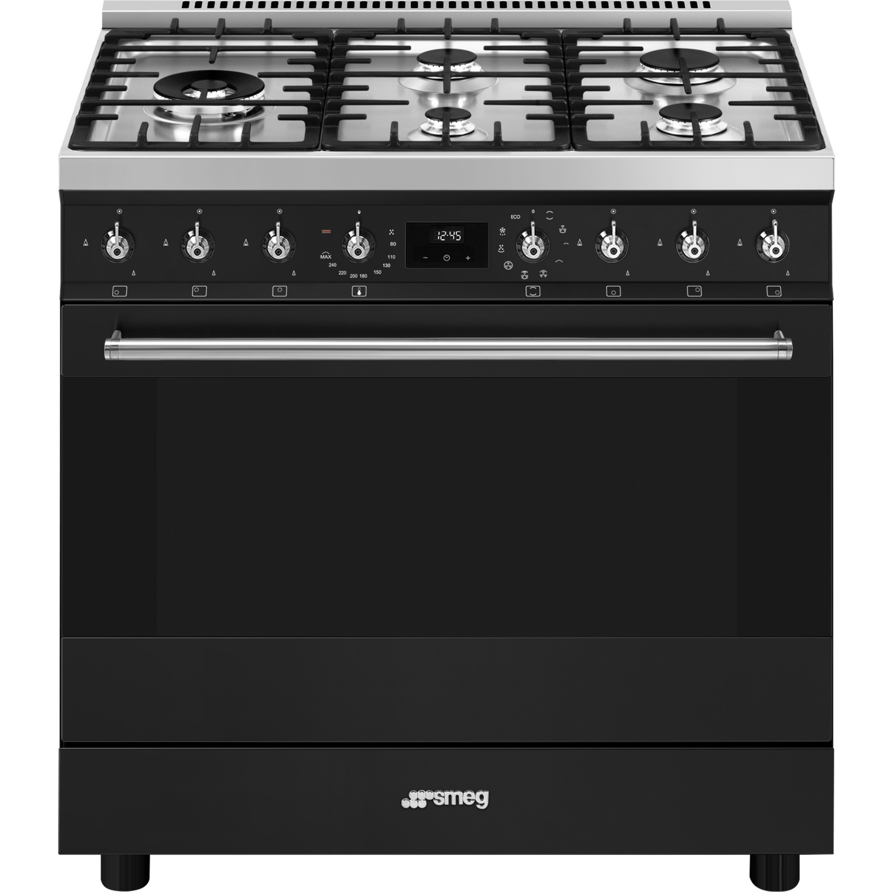 Piano de cuisson gaz SMEG C95GMCMB2 + Hotte décorative murale SMEG KT90BLE
