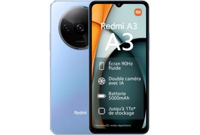 Smartphone XIAOMI Redmi A3 Bleu 128Go