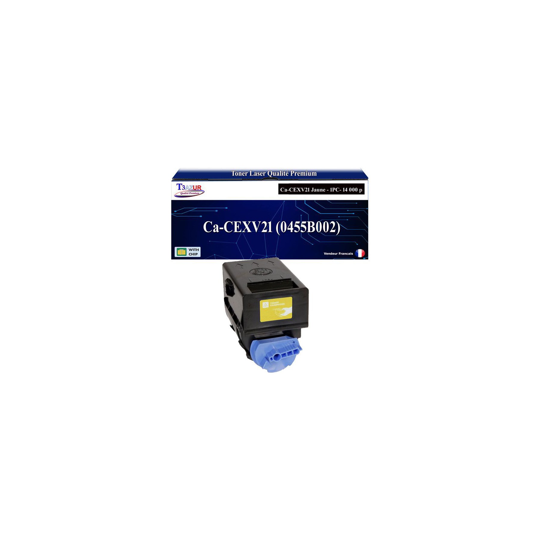 Toner T3AZUR pour Canon iR-C3380 C2880 CEXV21 Y