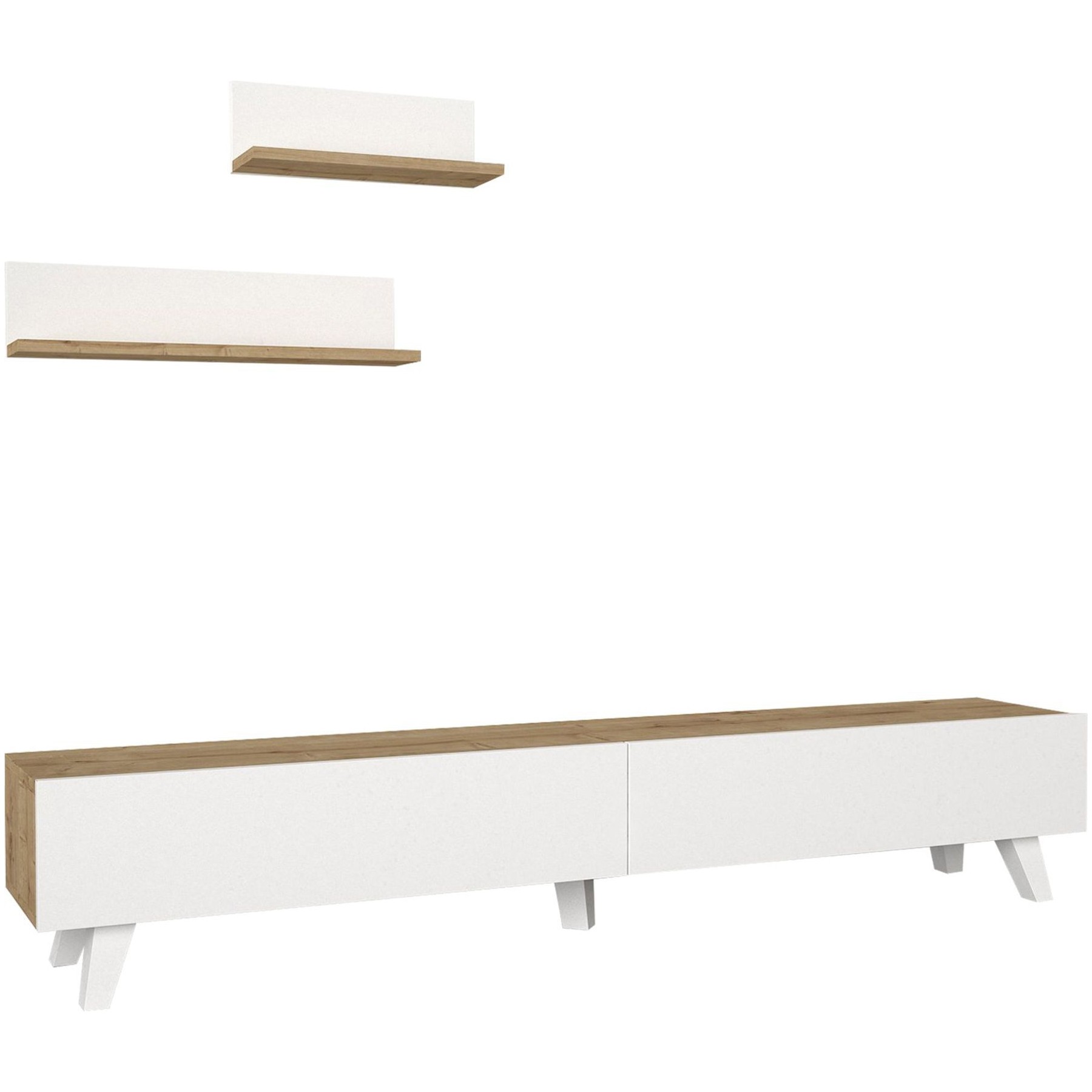 Meuble TV HELLOSHOP26 Ensemble meuble TV et 2 étagères 180 x 3