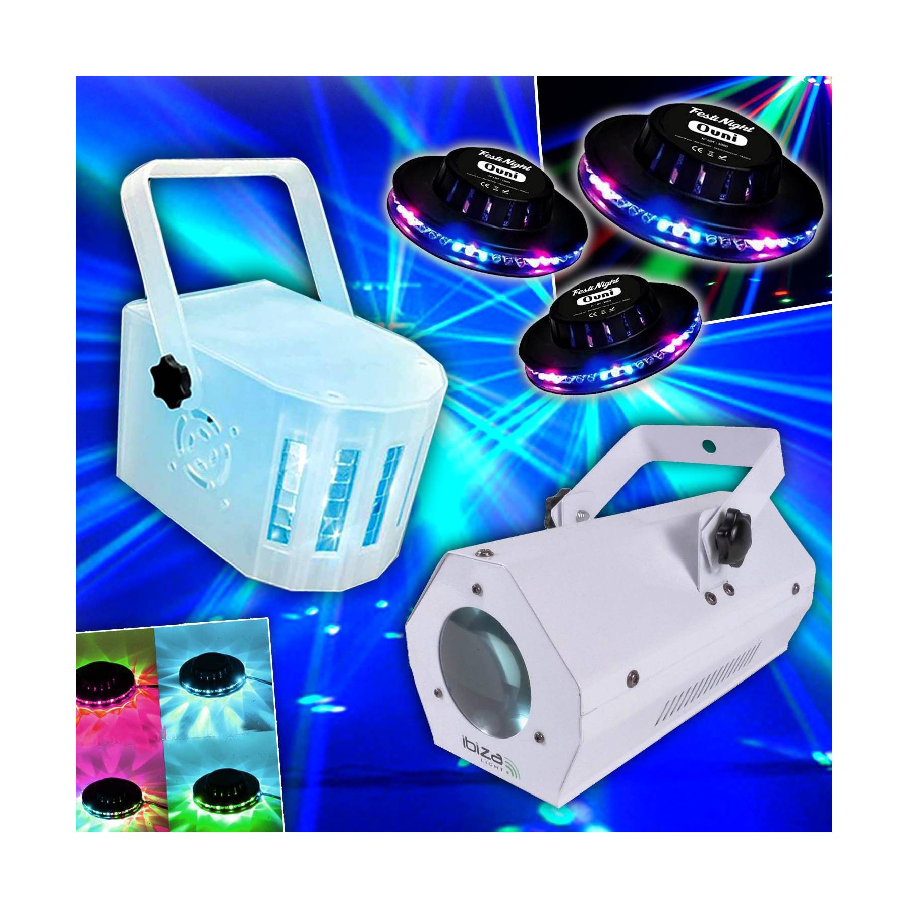 Jeu de lumières LYTOR PACK JEUX DE LUMIÈRE 3 OVNI UFO 48 LEDS