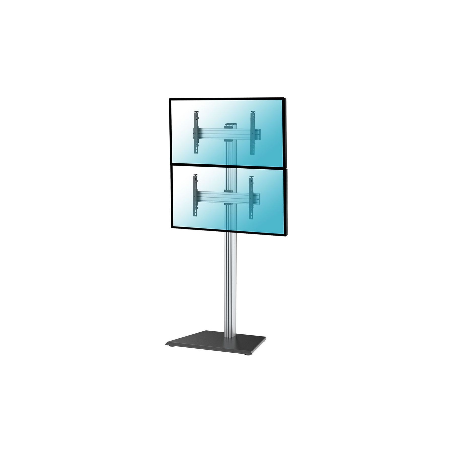 Pied TV KIMEX Support de sol 2 écrans TV 40"-65"