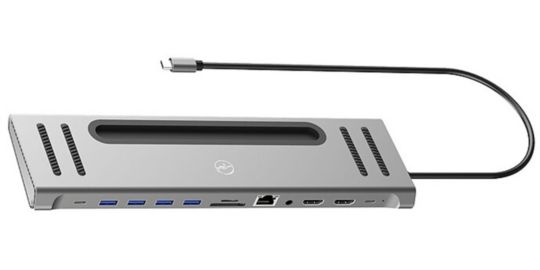 Adaptateur USB-C/Ethernet MOBILITY LAB Dock USB-C 12 en 1 100W + 2 HDMI