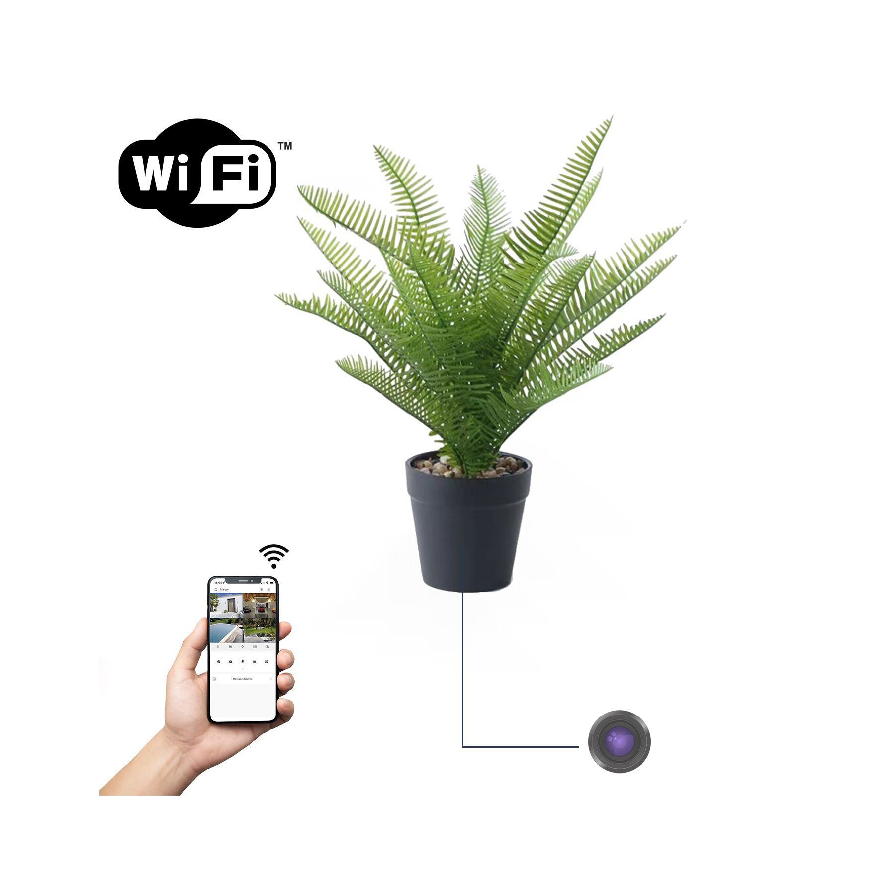 Caméra espion CONECTICPLUS Plante artificielle caméra espion