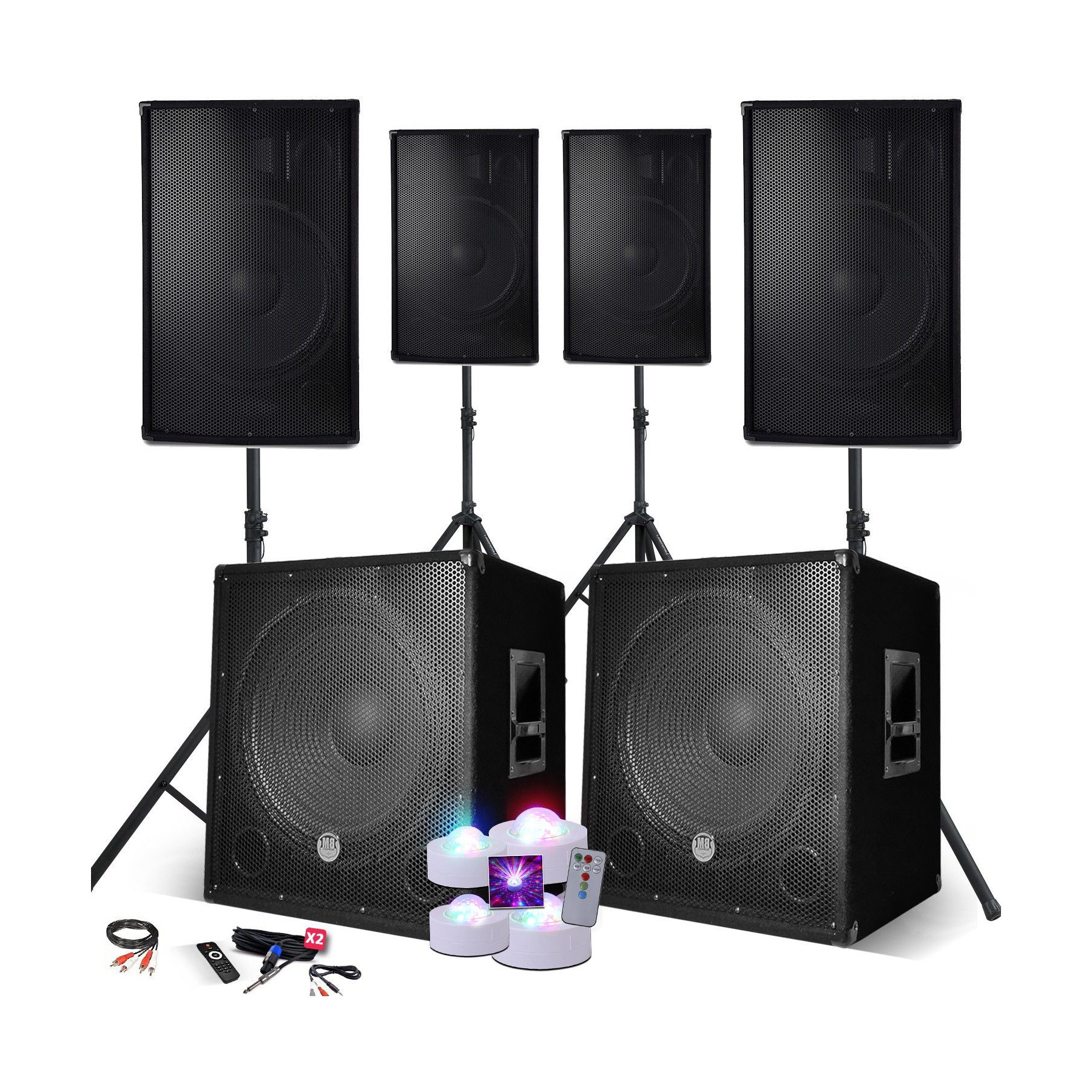 Pack sono BM SONIC Sono 4400W 4 Enceintes 2 Subwoofers BT U