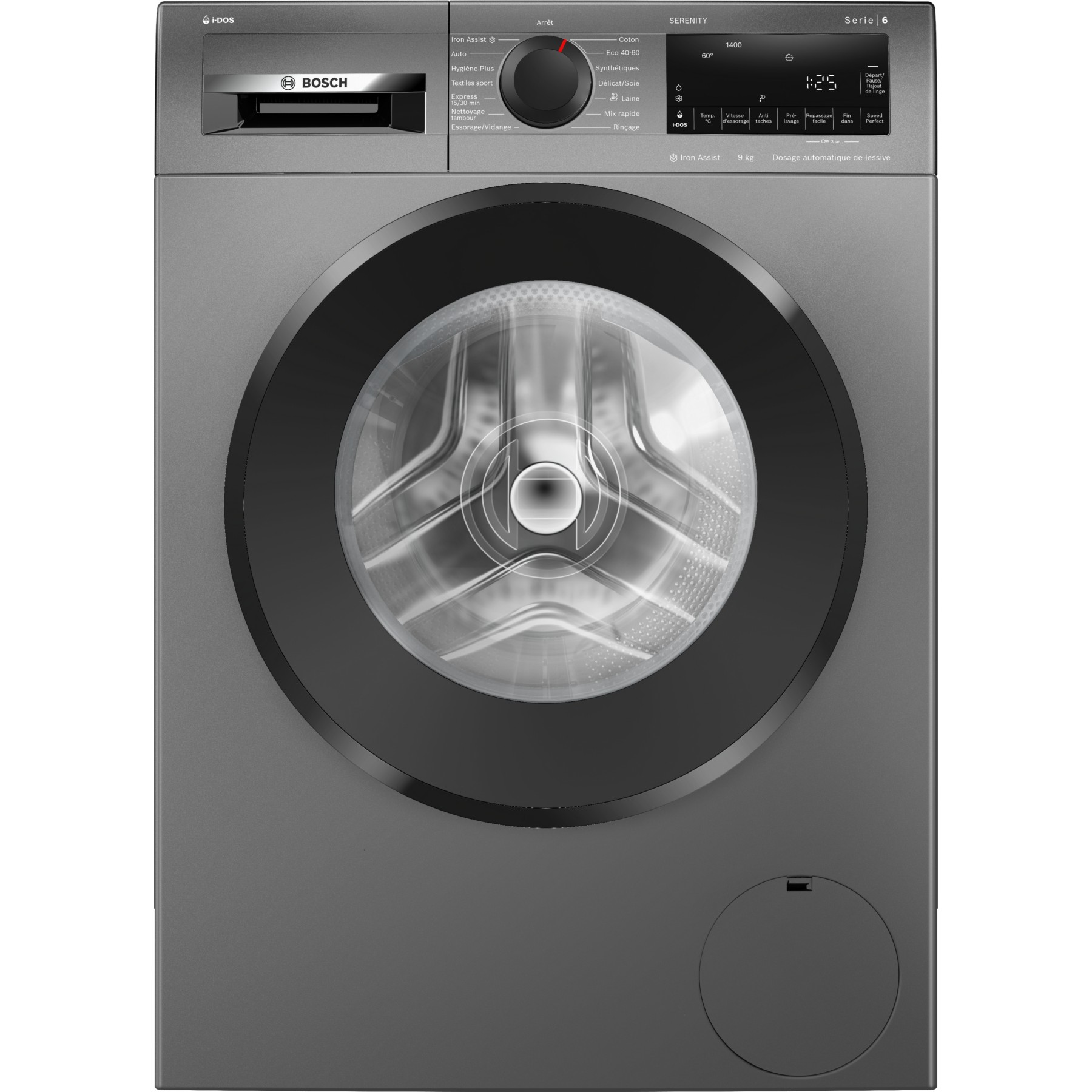 Lave linge hublot BOSCH WGG244FRFR - 9 kg - 1351 tr/min - Classe A - Moteur induction - Autodosage - Noir - SERENITY