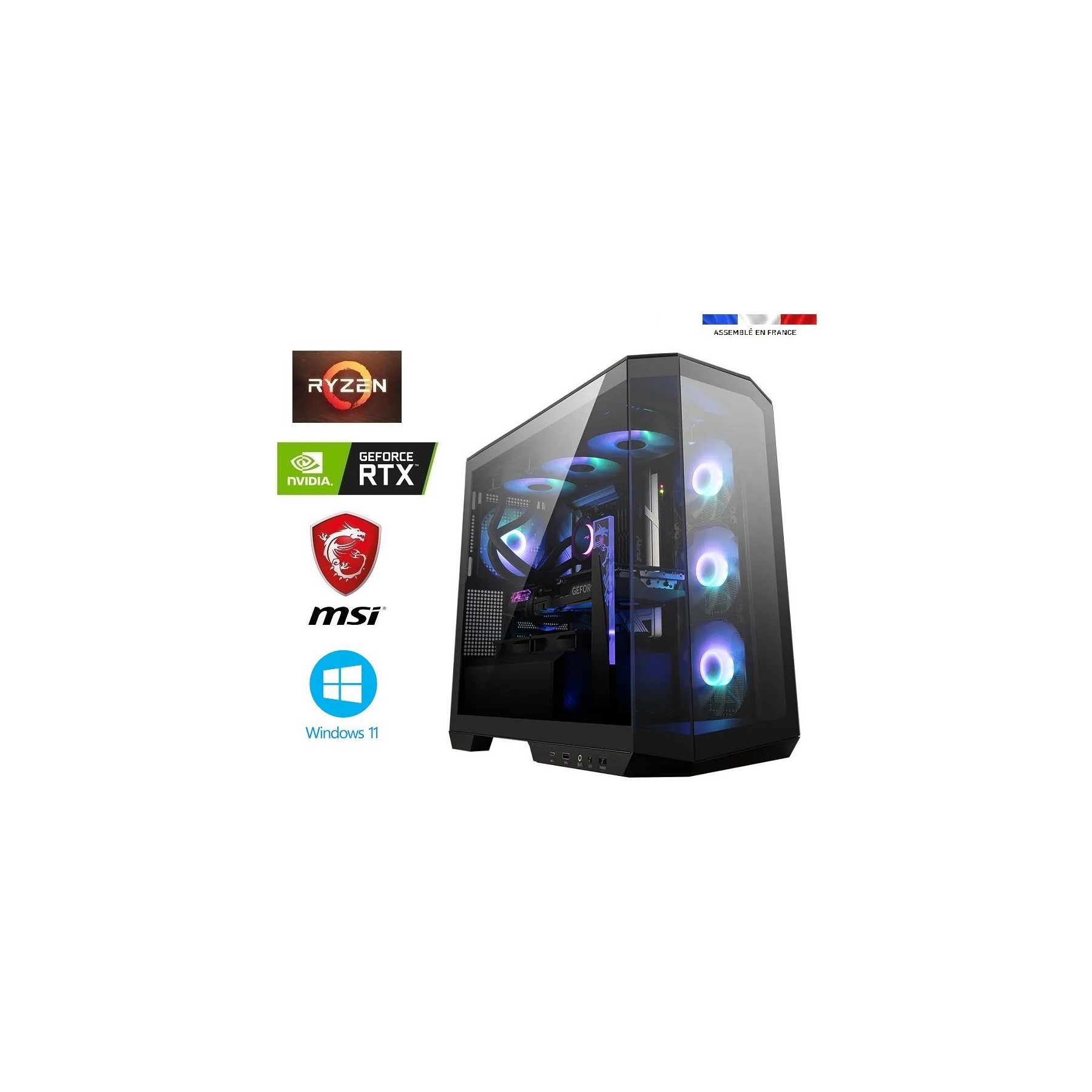 PC Gamer IDEES JEUX MSI PZ - R7-5700X-RTX5060G-32Go-2To