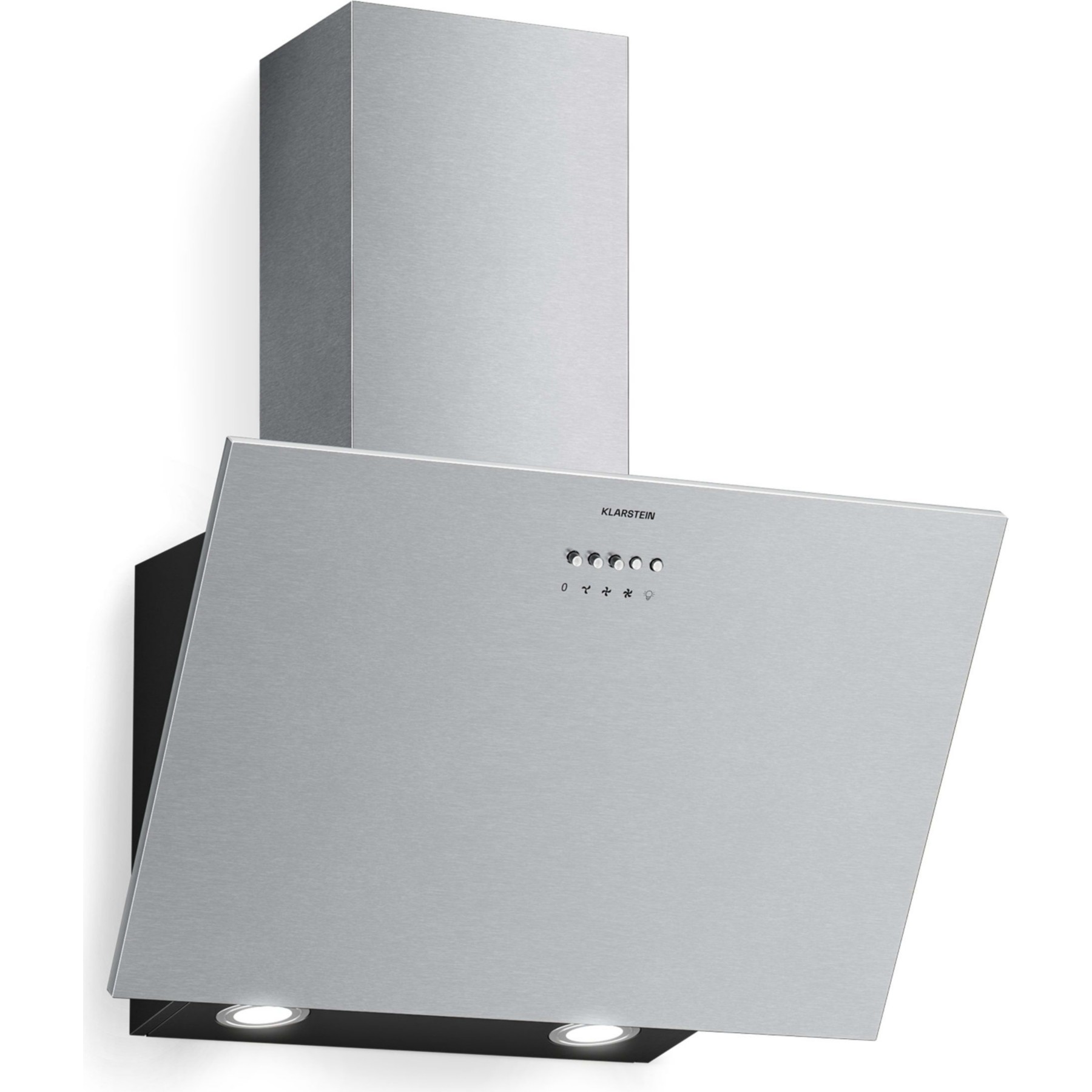 Hotte décorative murale inclinée KLARSTEIN Silver Lining élégante 597m³/h 60cm Inox