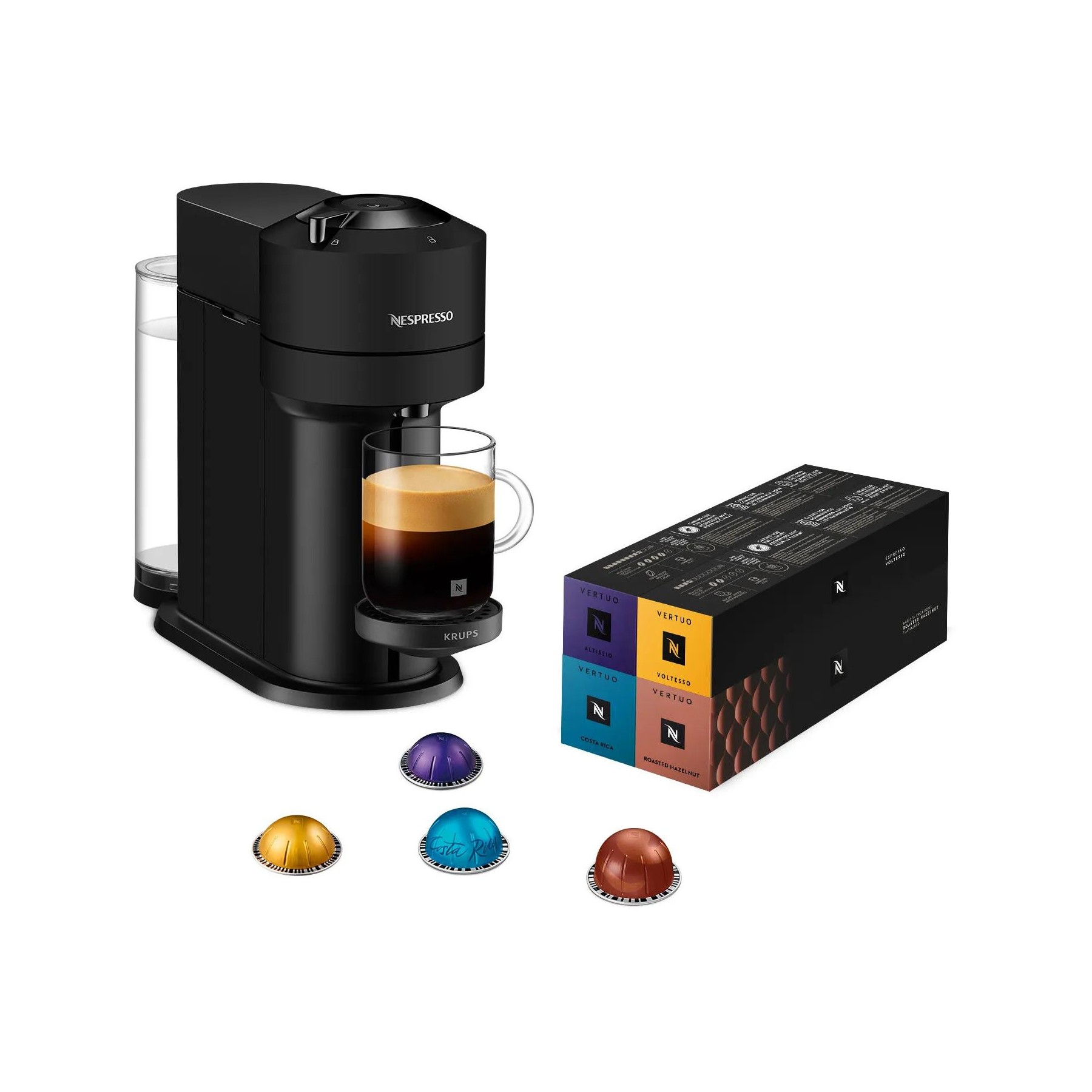Nespresso KRUPS Vertuo Next Nespresso Noir Mat et 52 cap
