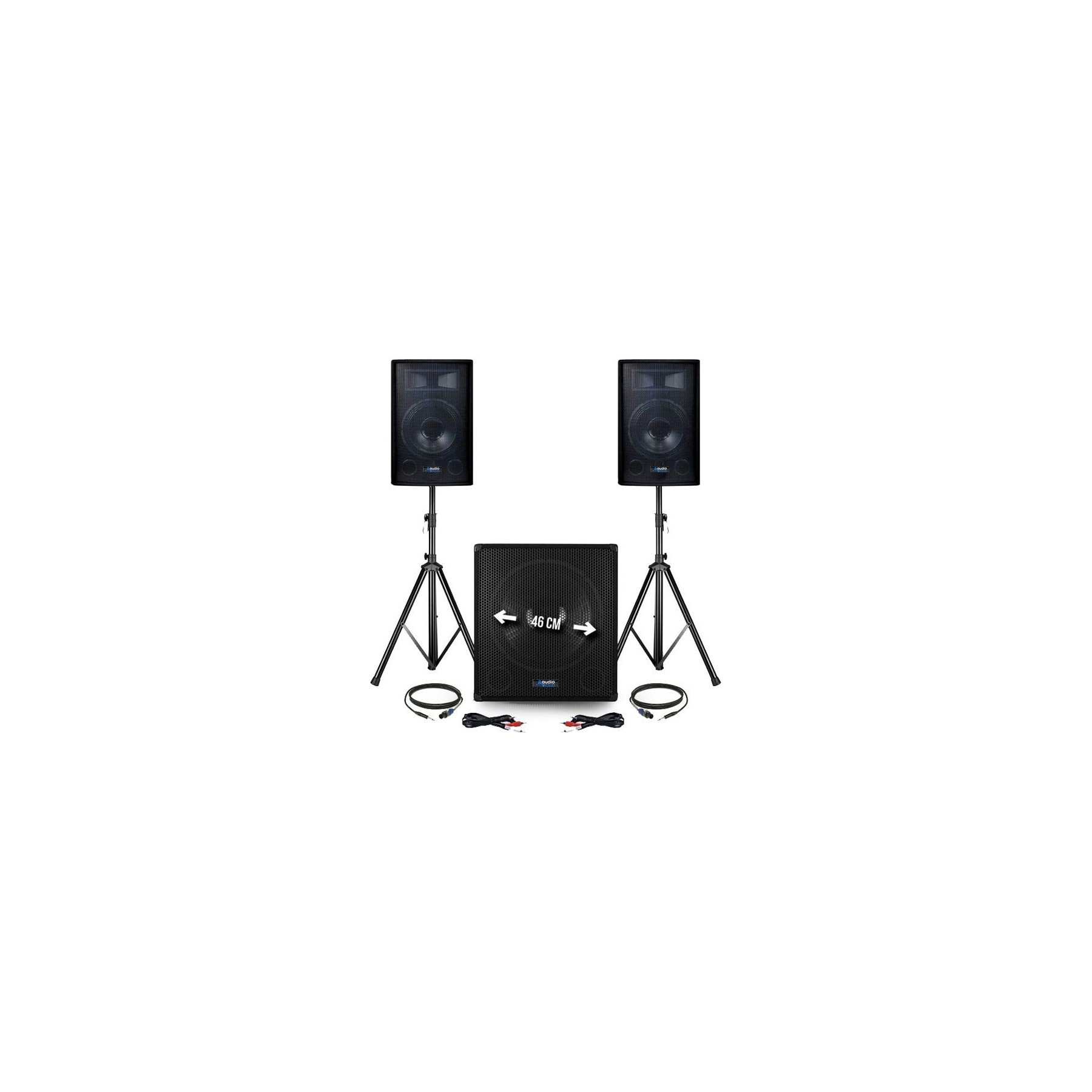 Pack sono AUDIOCLUB Pack 2400W-Sub+2Enceintes+Pieds+Tél