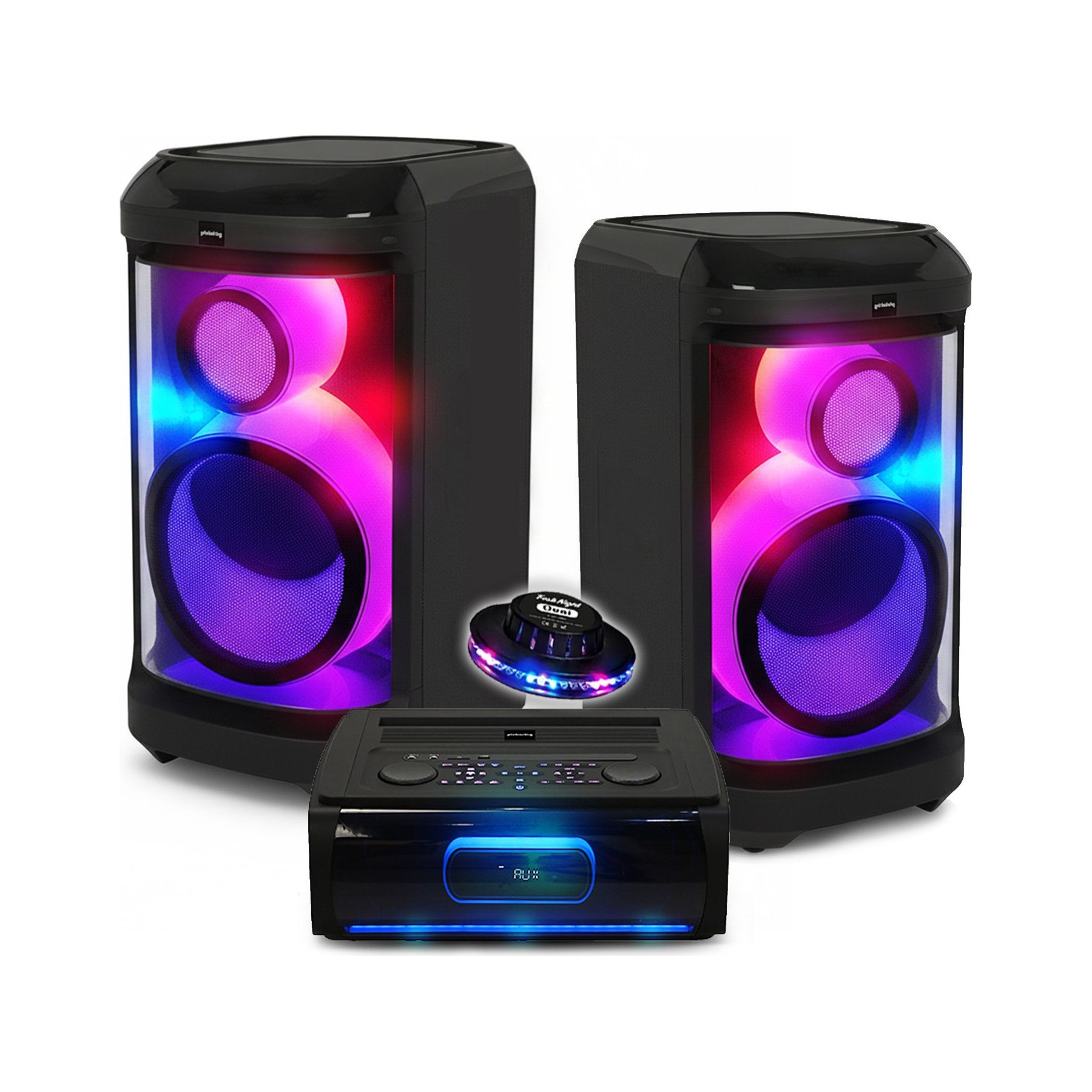 Pack sono PICKERING PKG2760 2x12" 1520W LED Bluetooth FM USB