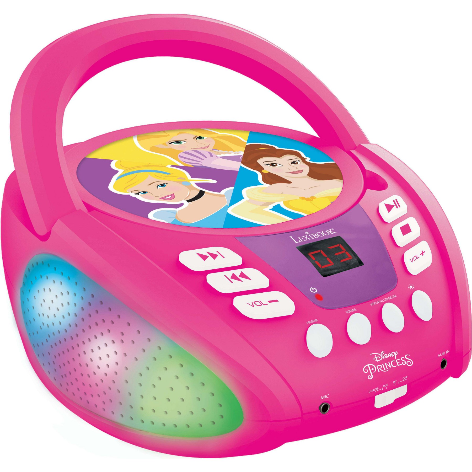 Lecteur CD LEXIBOOK Bluetooth princesses avec effets lumineux