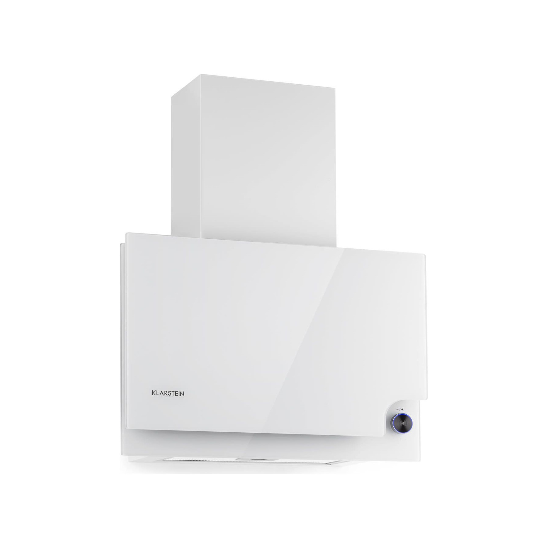 Hotte décorative murale inclinée KLARSTEIN Amelia 123W 60cm LED molette 66 dB blanc
