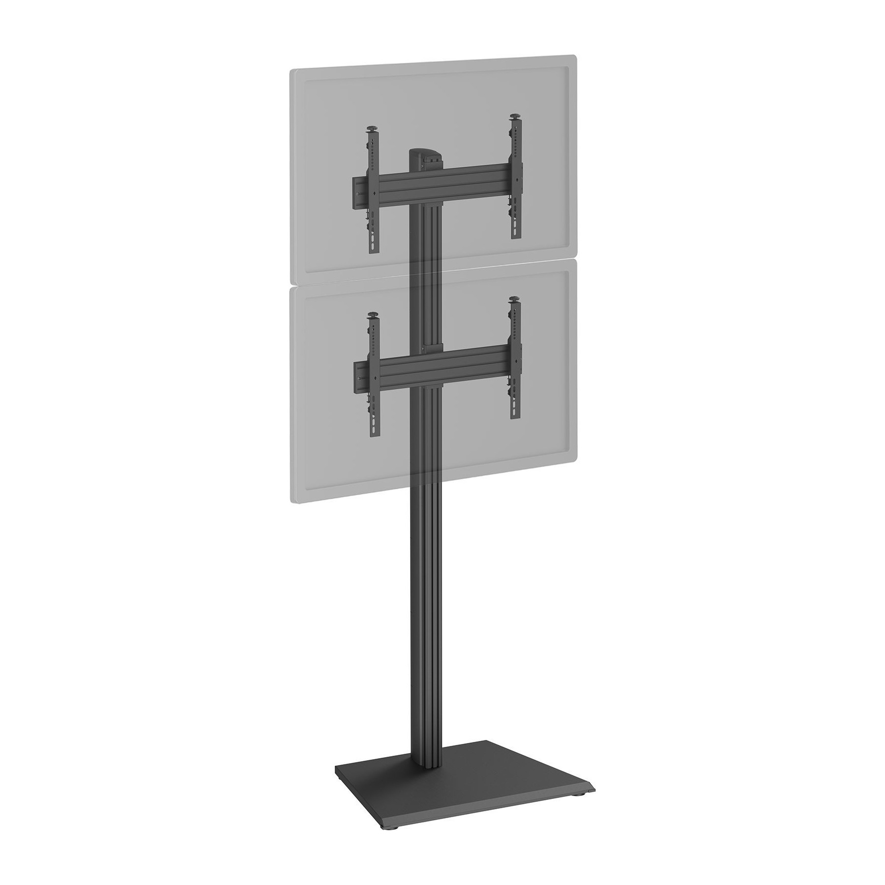 Pied TV KIMEX 2 écrans TV 40"-65", Hauteur 240cm, noir