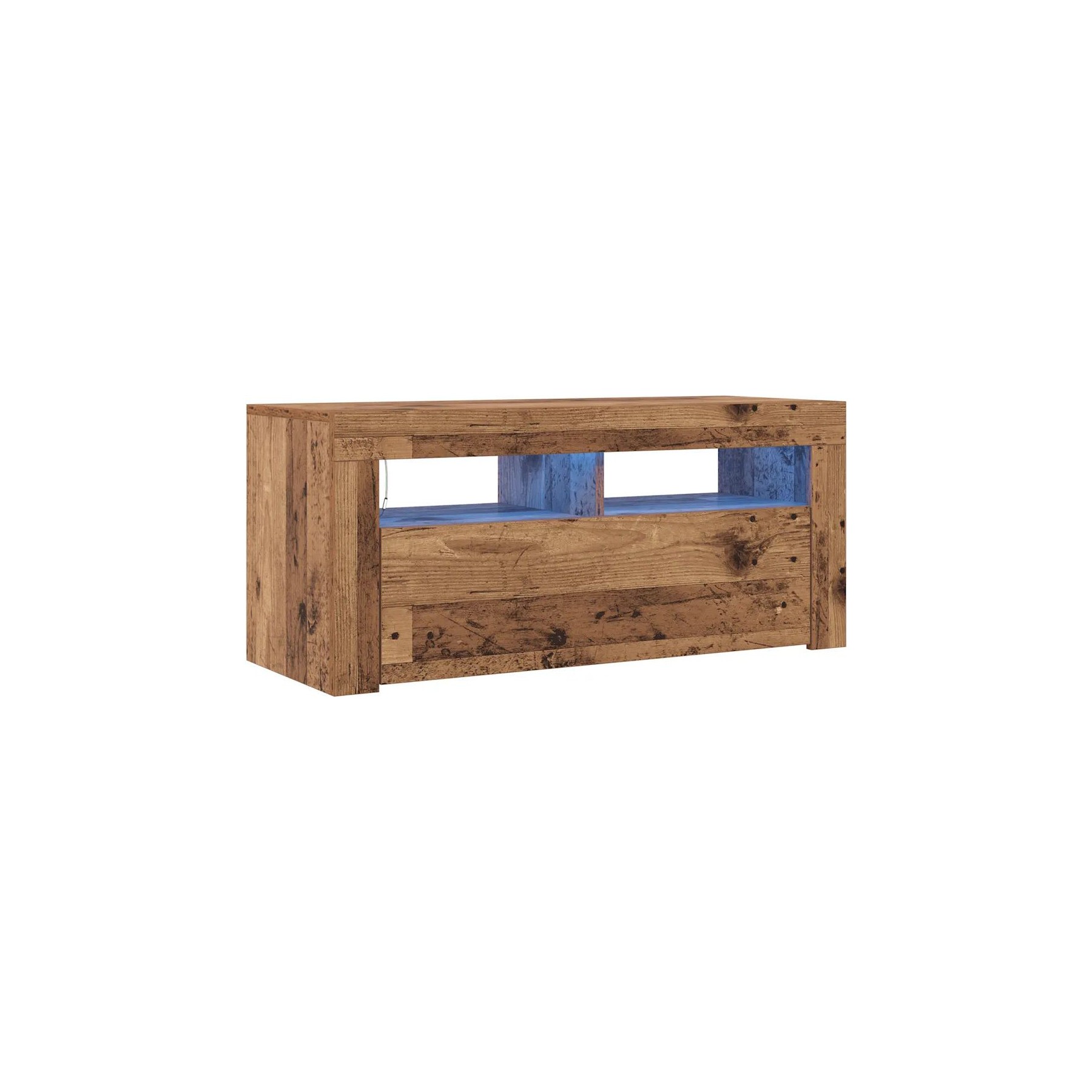 Meuble TV HELLOSHOP26 Meuble TV flottant avec lumières LED amb