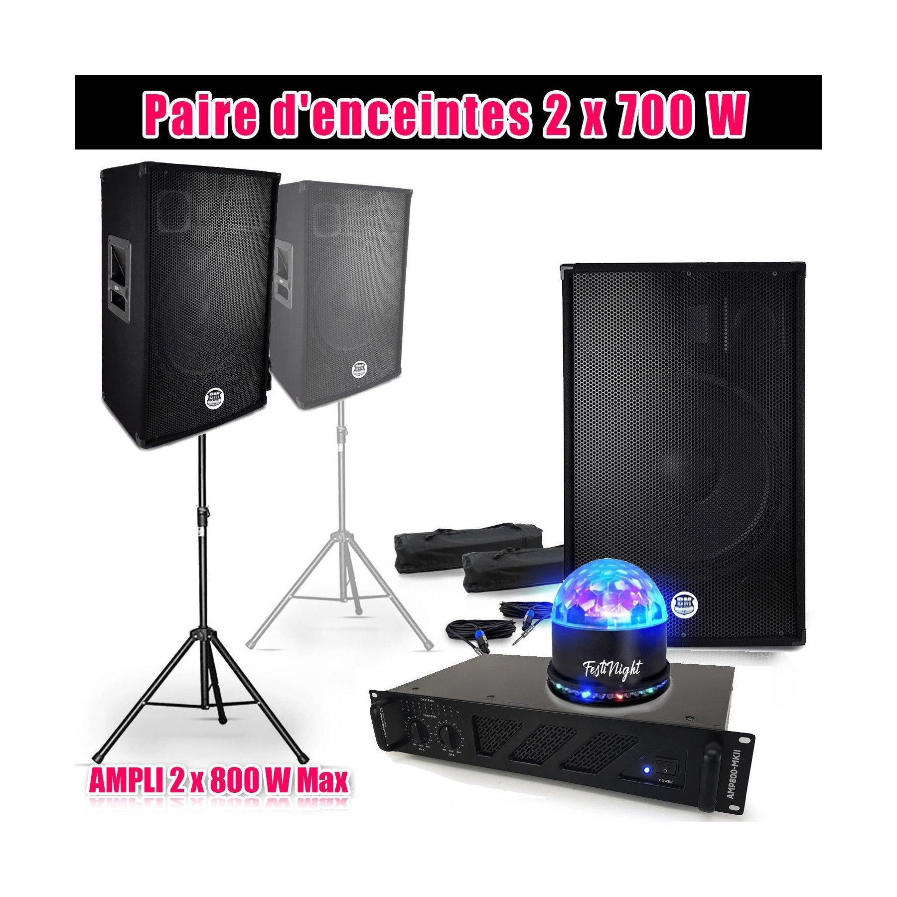Pack sono BM SONIC Pack SONO 2 enceintes 2x700W BM SONIC BM