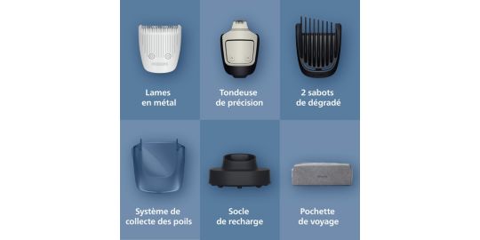 Tondeuse barbe PHILIPS BT7665/15 Series 7000, molette réglable, 40 hauteurs de coupe, précision 0,2 mm, autonomie 120 mn