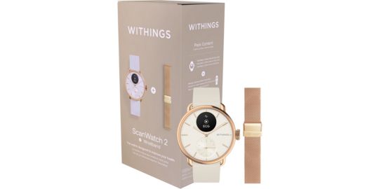 Montre santé WITHINGS ScanWatch 2 Rose Gold 38mm + bracelet milanese offert