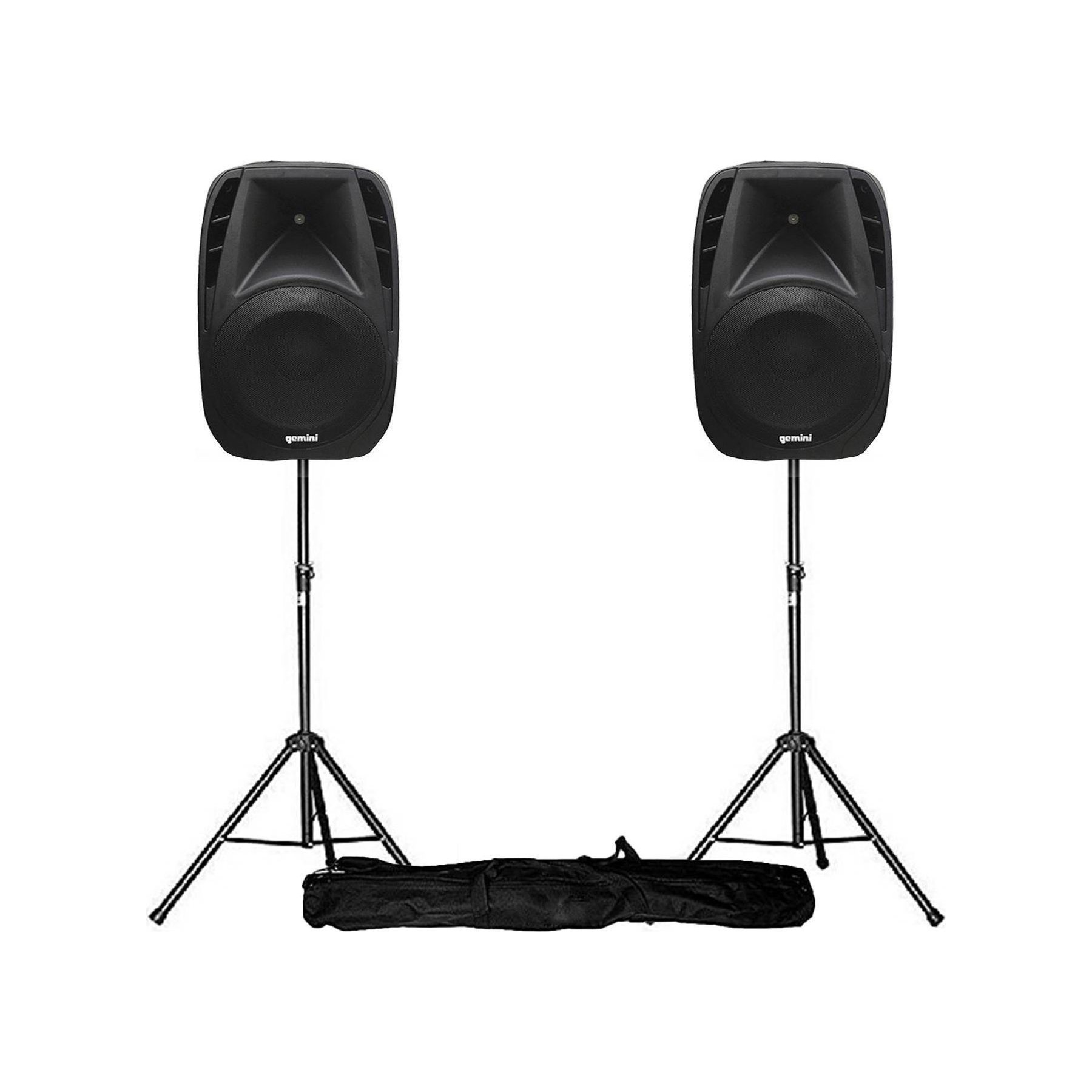 Enceinte sono GEMINI Paire d'enceintes amplif Boomer 8" 600W