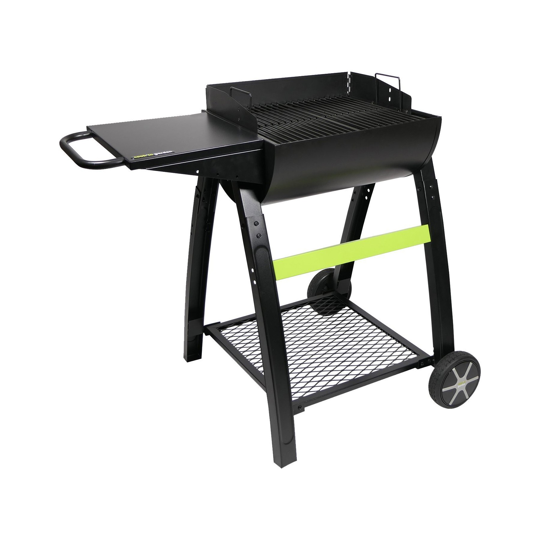 Barbecue charbon COOK'IN GARDEN TONINO 50 noir sur chariot 50 cm