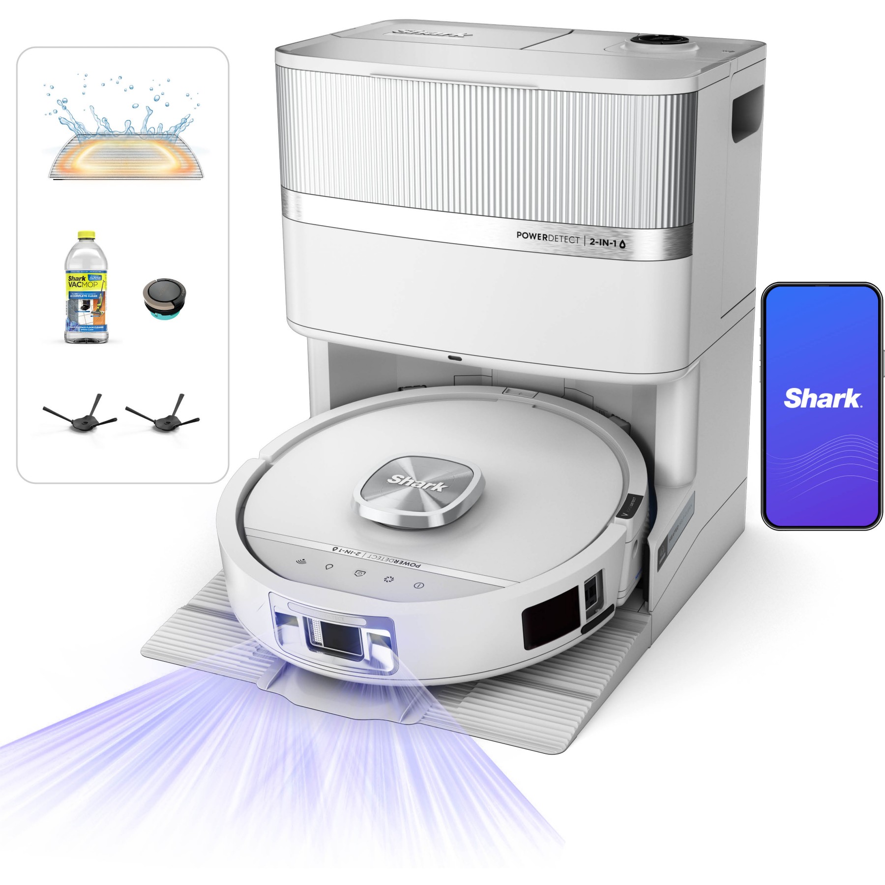 Aspirateur robot SHARK PowerDetect UV Reveal Blanc RV3000XEEUWH