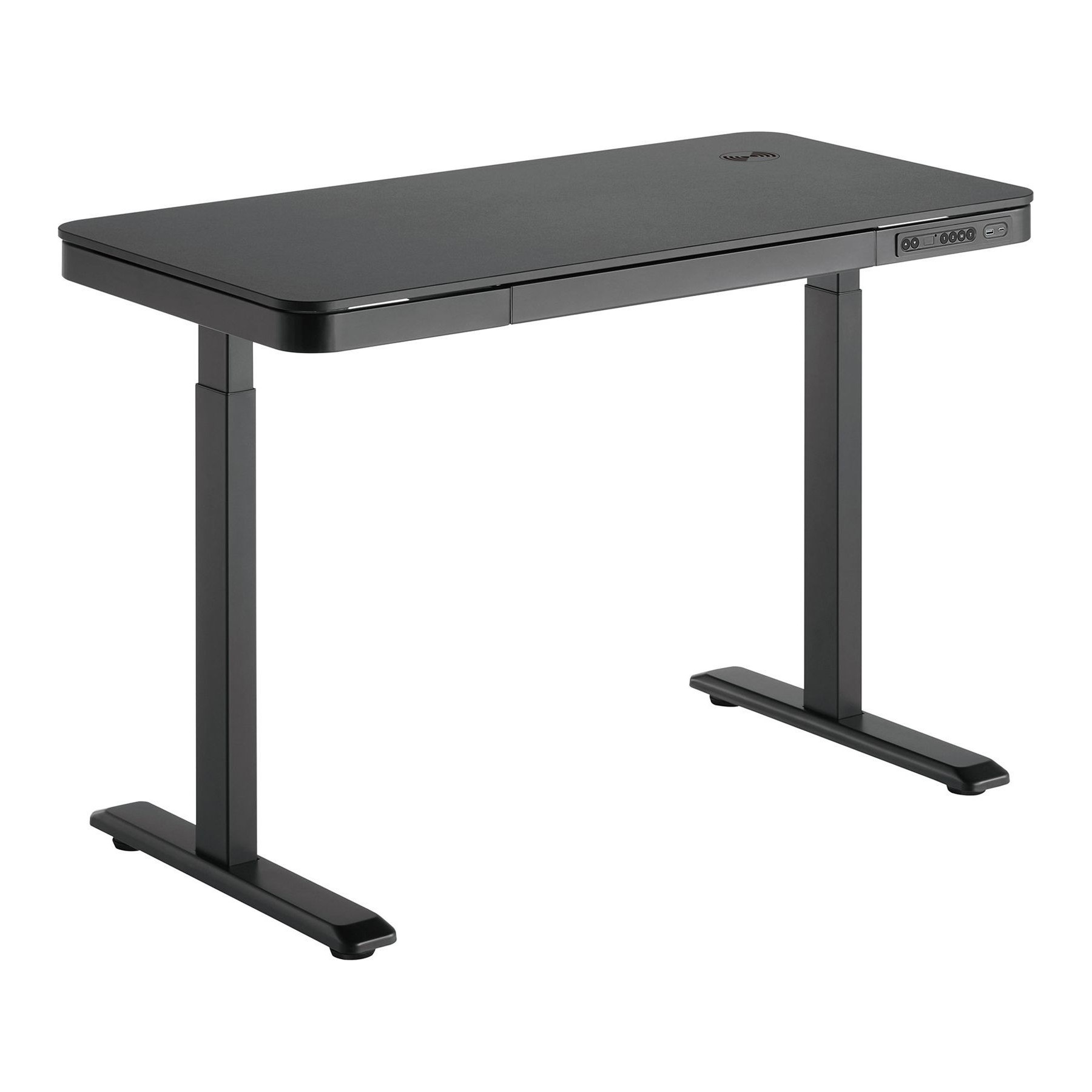 Bureau ergonomique KIMEX motorisé 118x60cm avec tiroir, noir