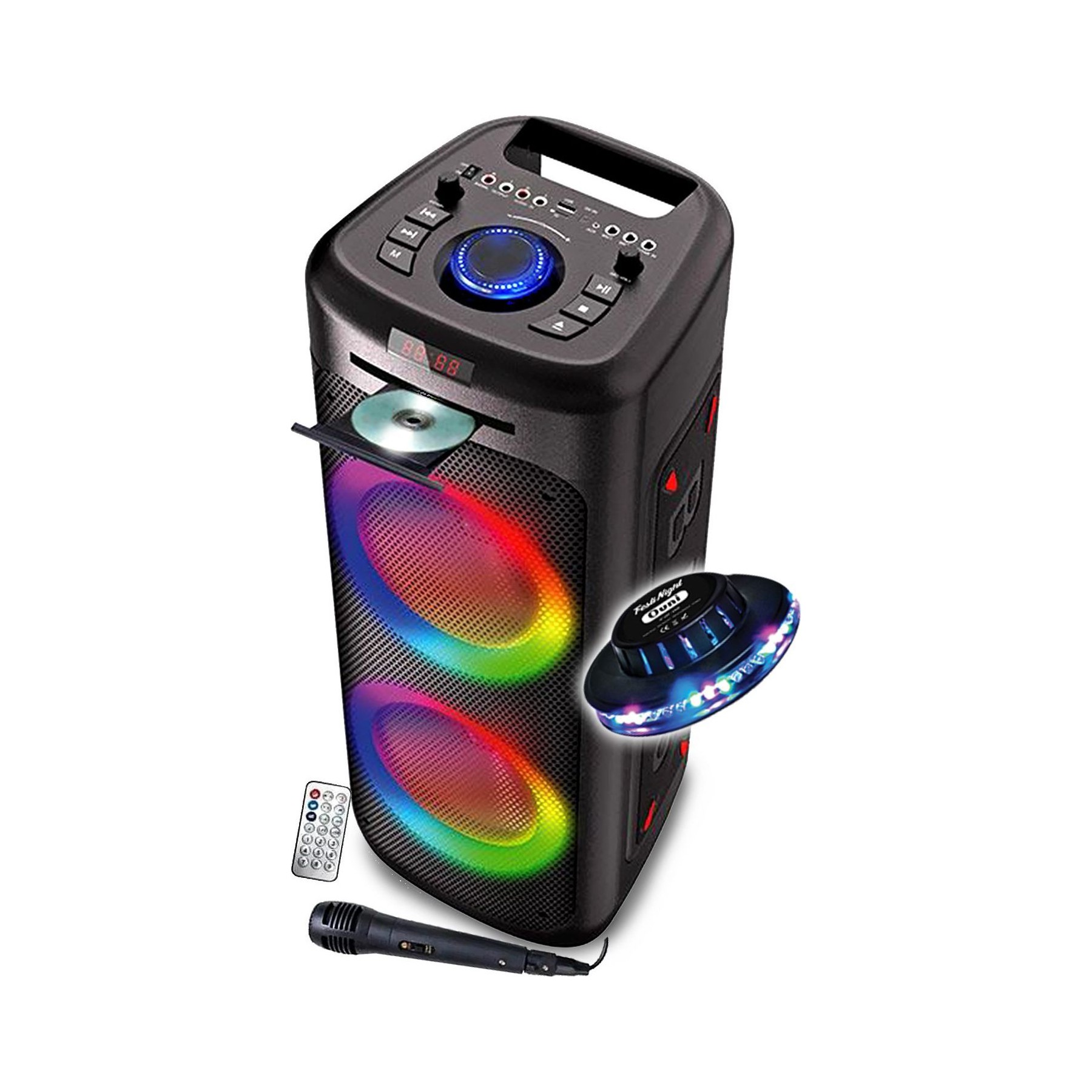 Enceinte nomade INOVALLEY Enceinte DJ 1000W Lumineuse Lecteur CD I