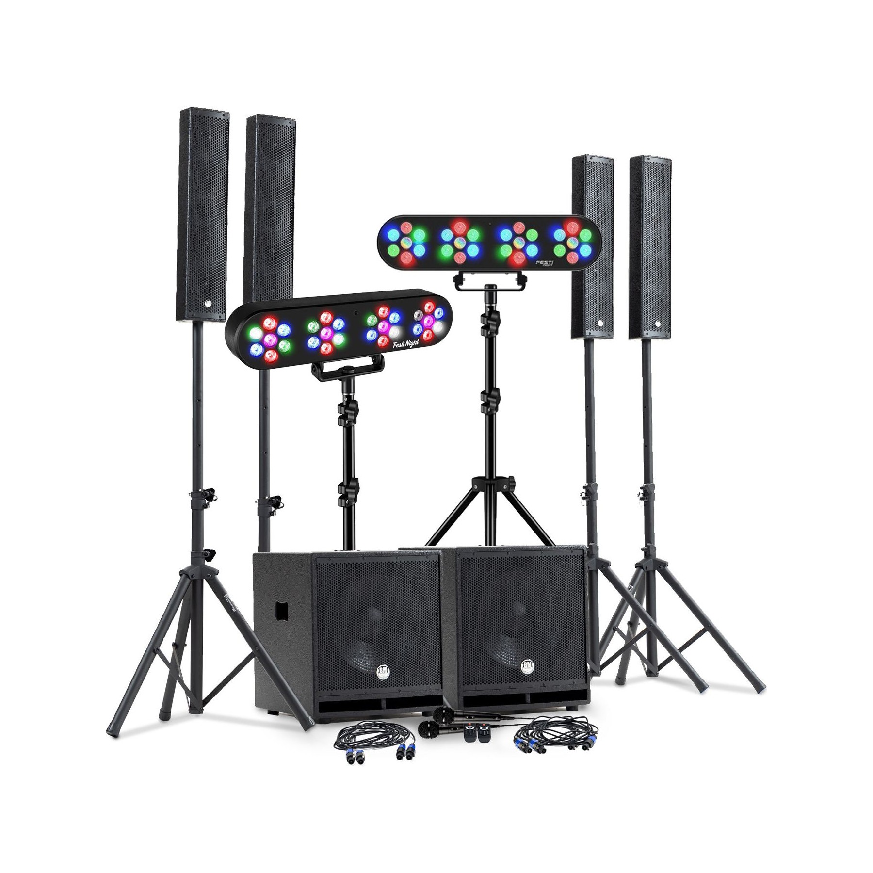 Pack sono BM SONIC 2400W BM SONIC, 4 Enceintes, 2x MEGA SUB