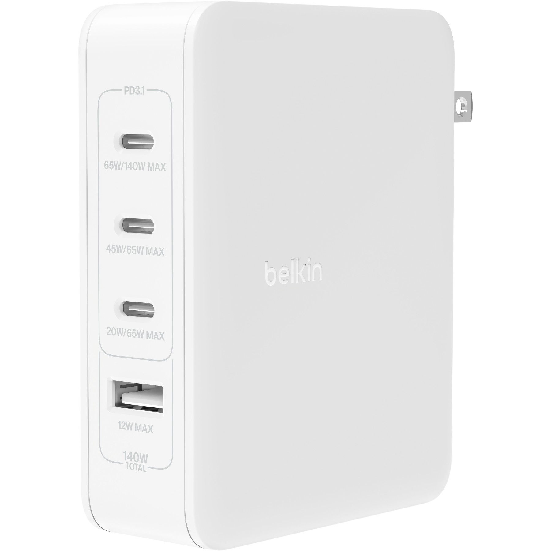 Chargeur secteur BELKIN 4 ports 140W UK+EU+US plug
