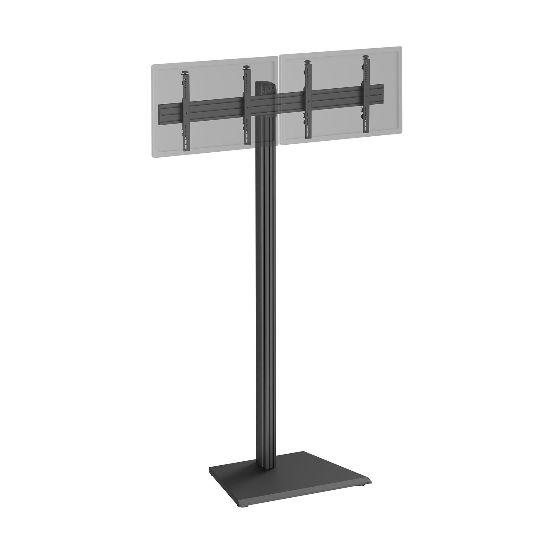 Pied TV KIMEX 2 écrans TV 43"-49", Hauteur 240cm, noir