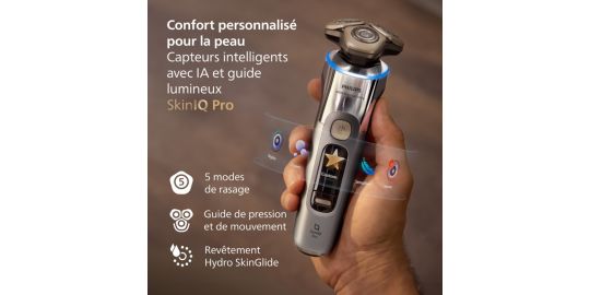 Rasoir électrique PHILIPS XP9404/46 Serie i9000 prestige ultra 100 % étanche avec Skin IQ et boitier de recharge UV
