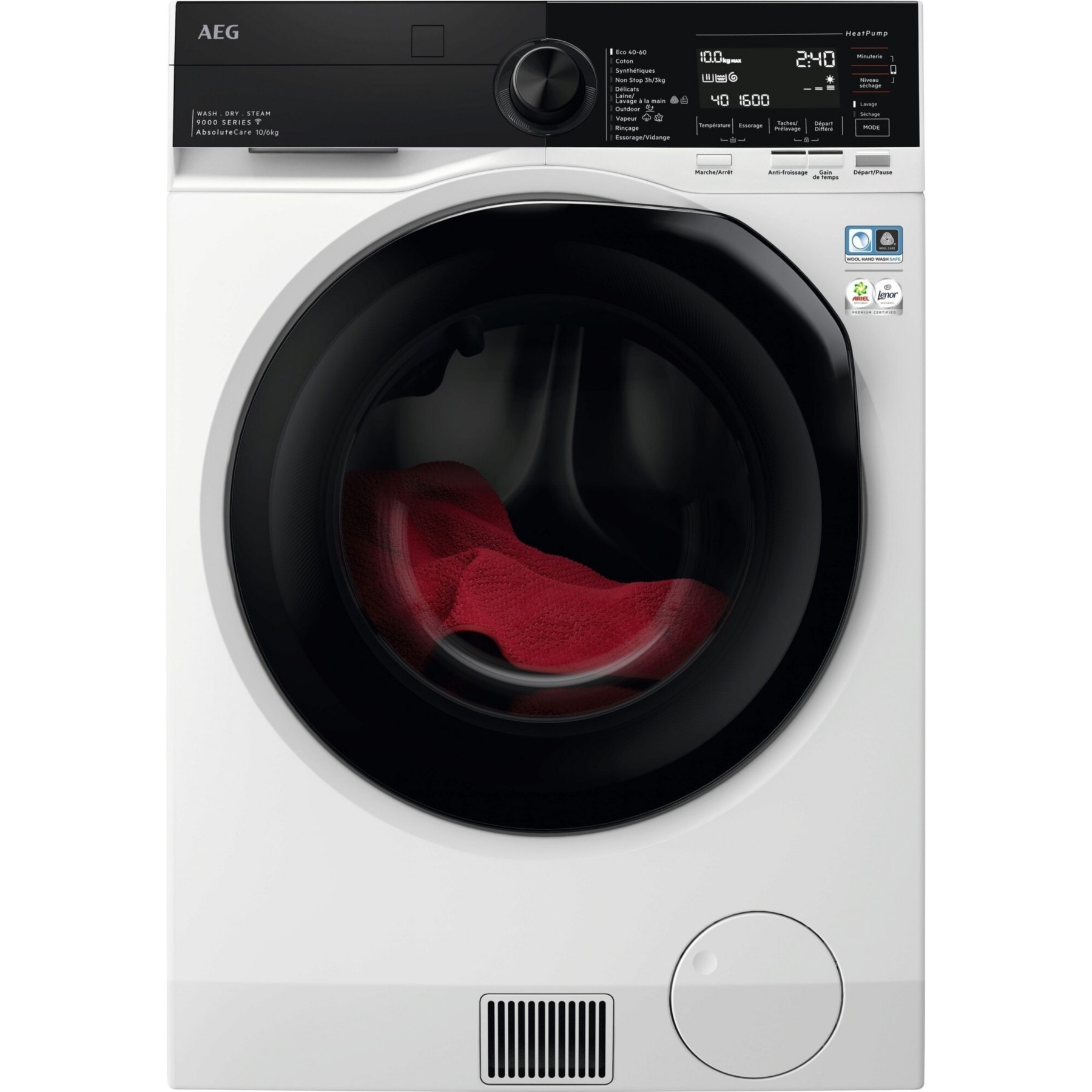 Lave linge séchant hublot AEG LWR98B166X - 10/6 kg - 1600 tr/min - Classe A - Moteur induction - Connecté