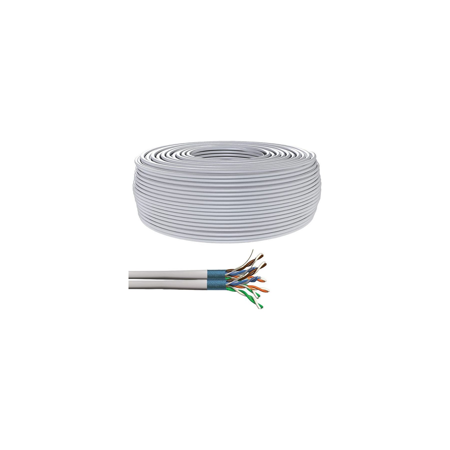 KOMELEC Câble Ethernet Cat 6 rigide blindé 300m
